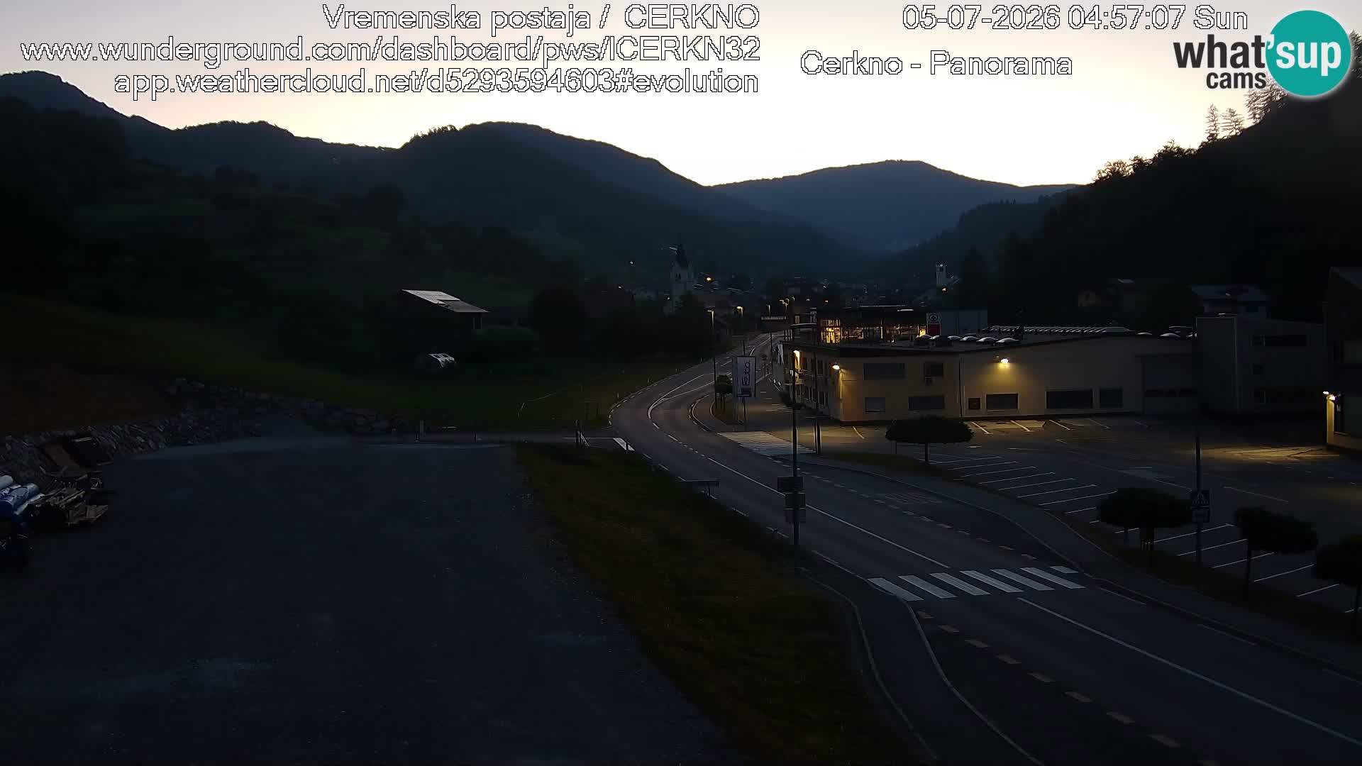 Cerkno city entrance Live Webcam