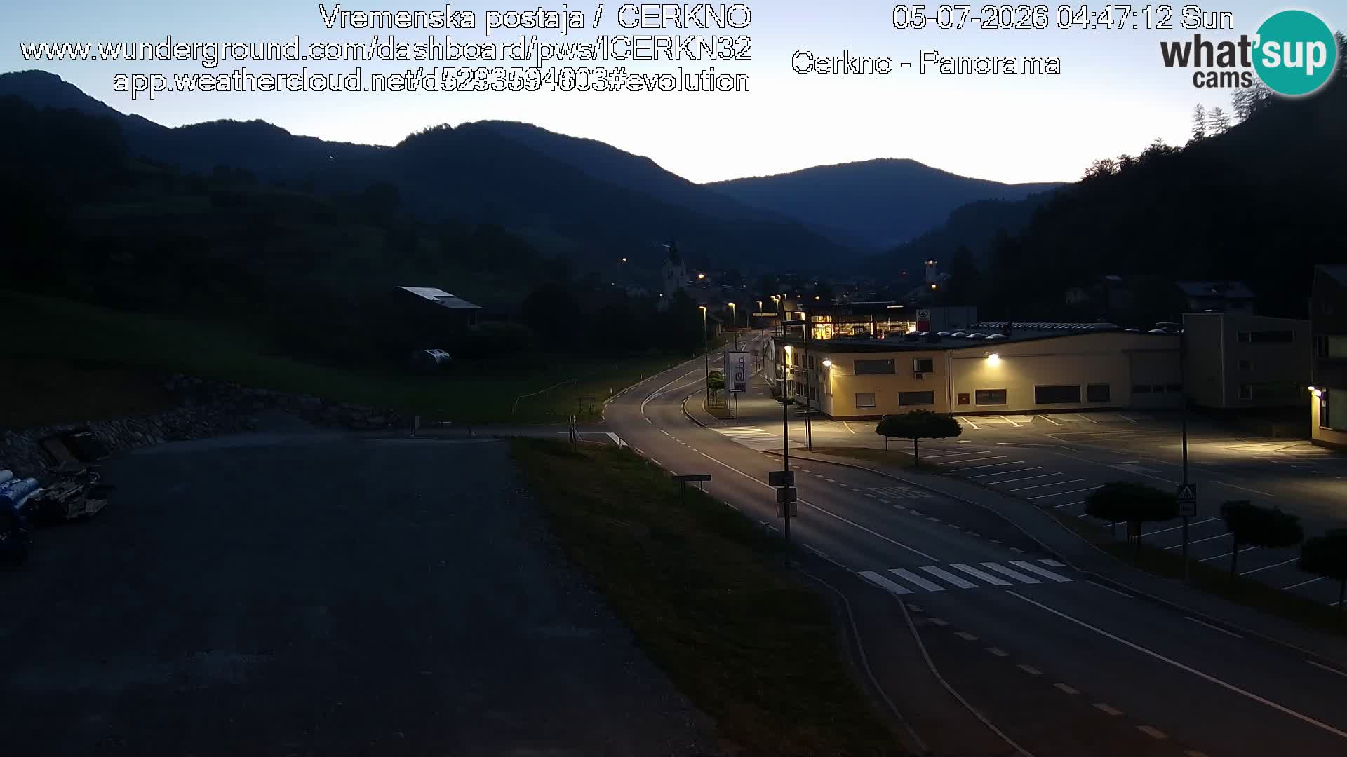 Cerkno entrada a la ciudad Webcam en vivo