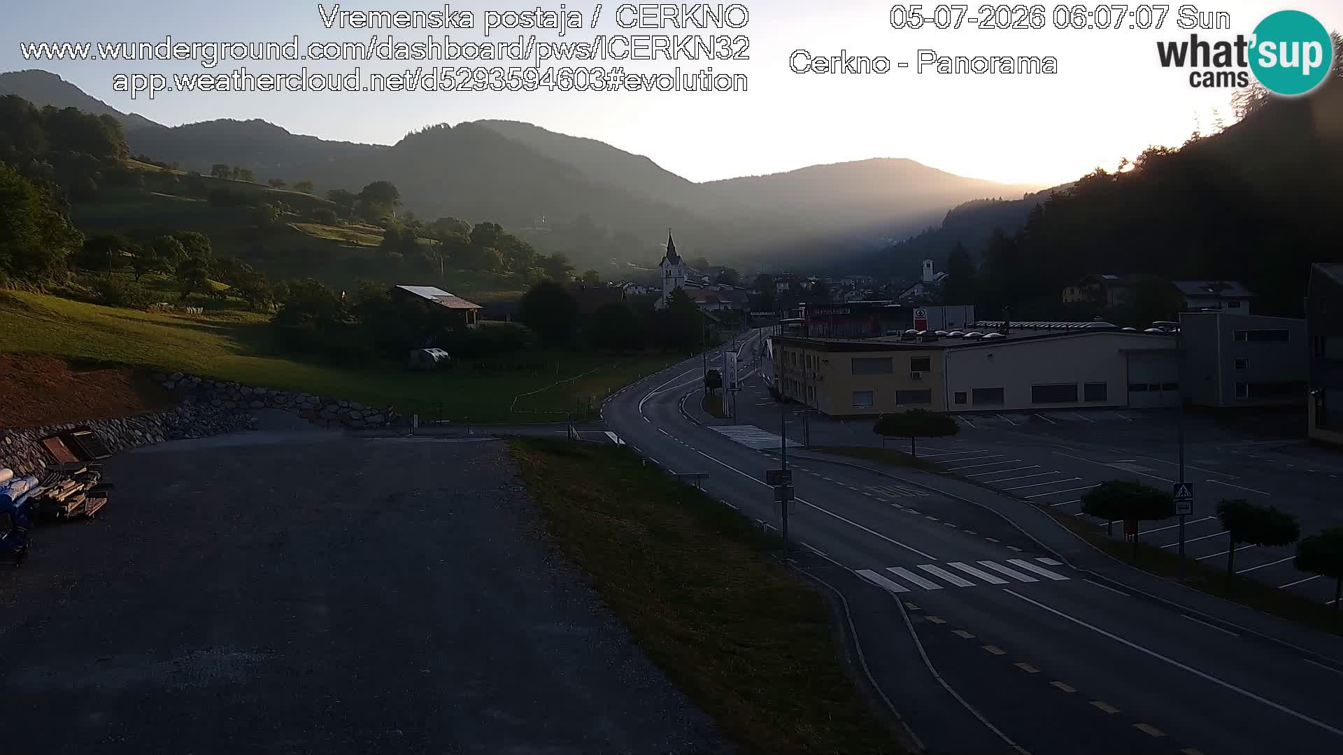 Cerkno city entrance Live Webcam