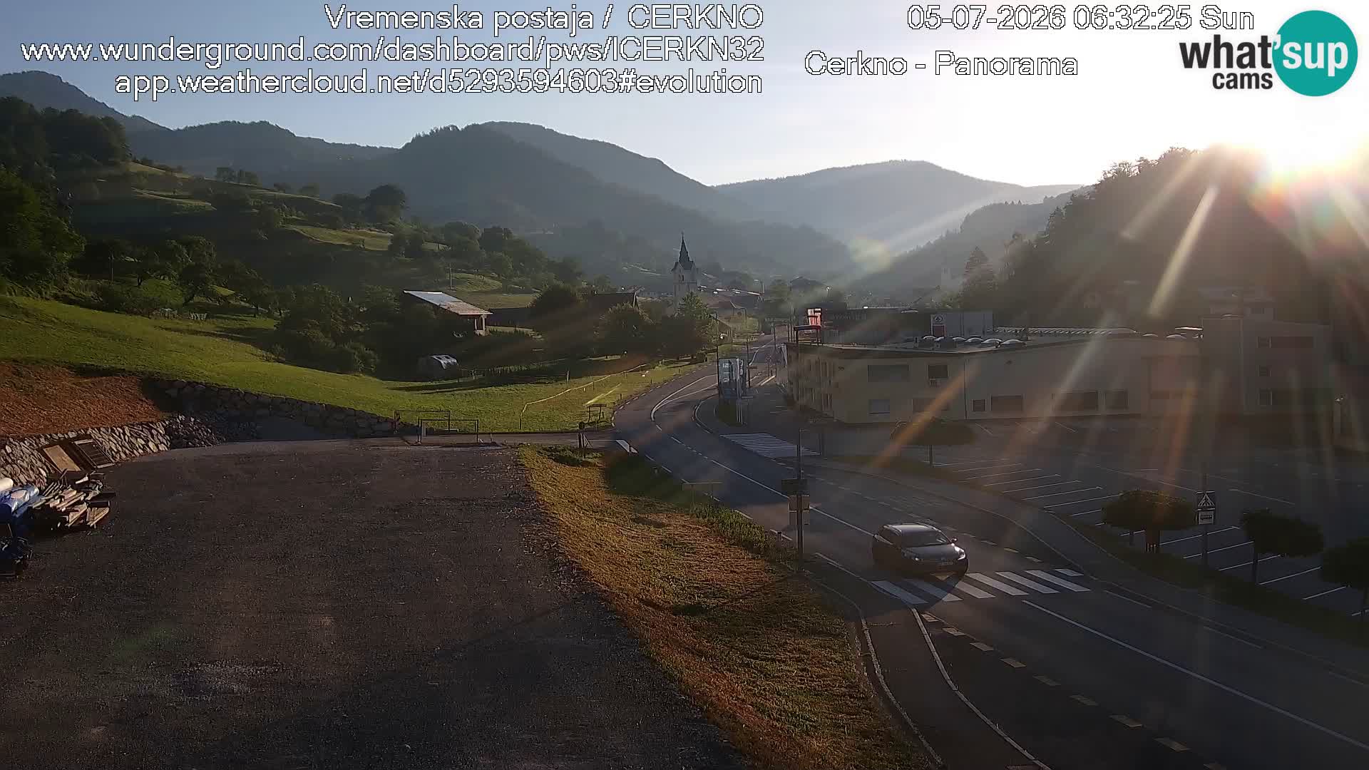 Cerkno city entrance Live Webcam