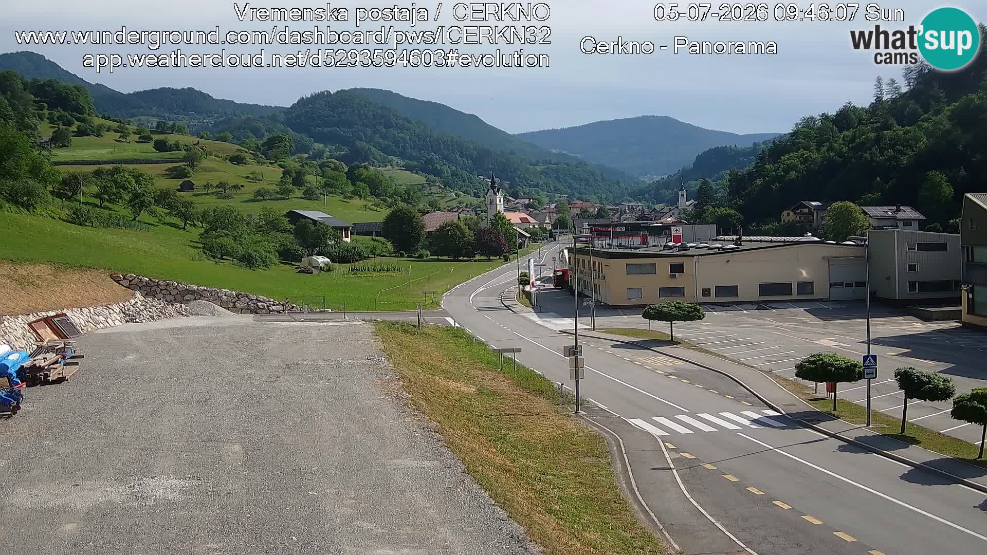 Cerkno city entrance Live Webcam