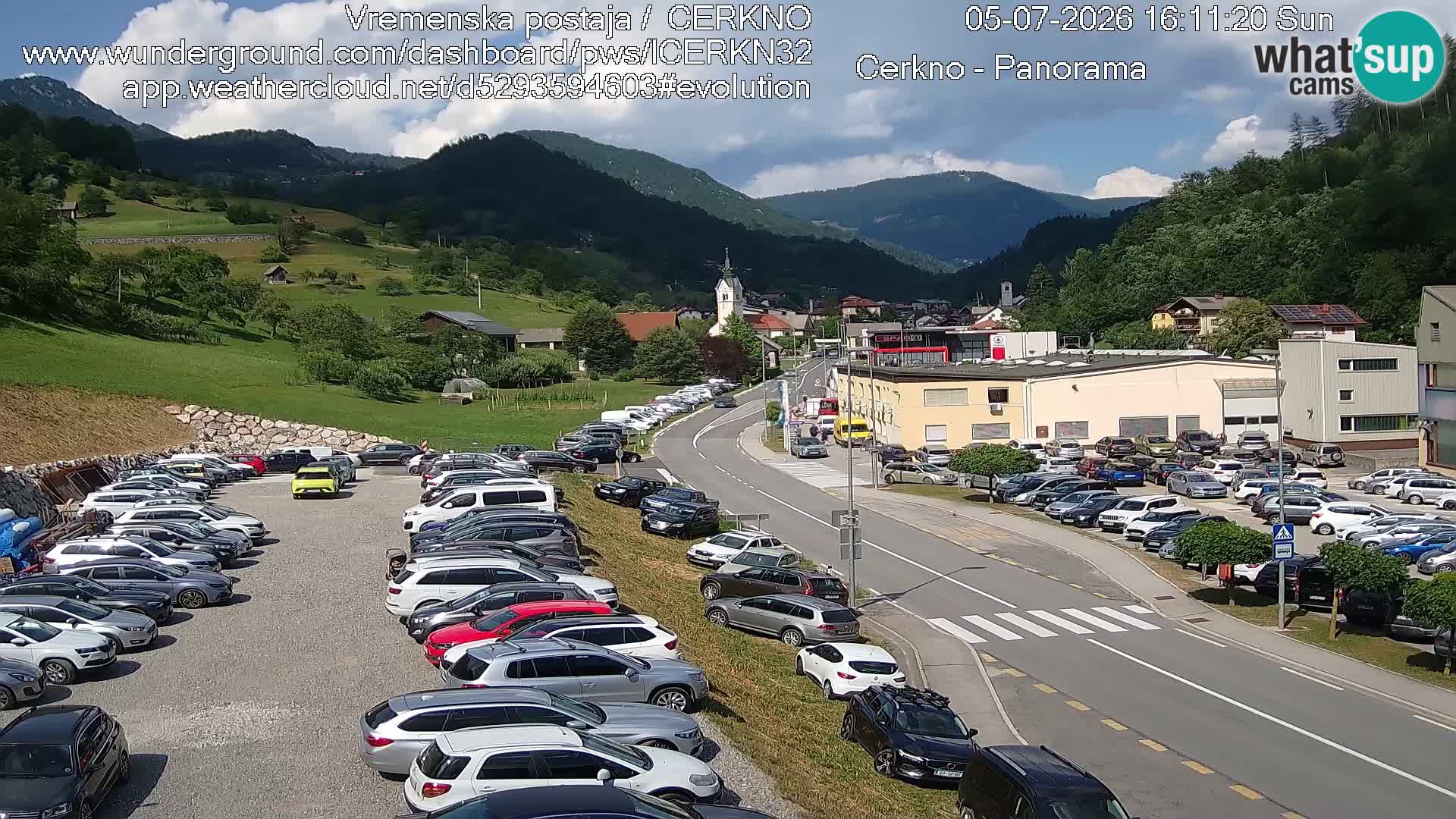 Cerkno city entrance Live Webcam