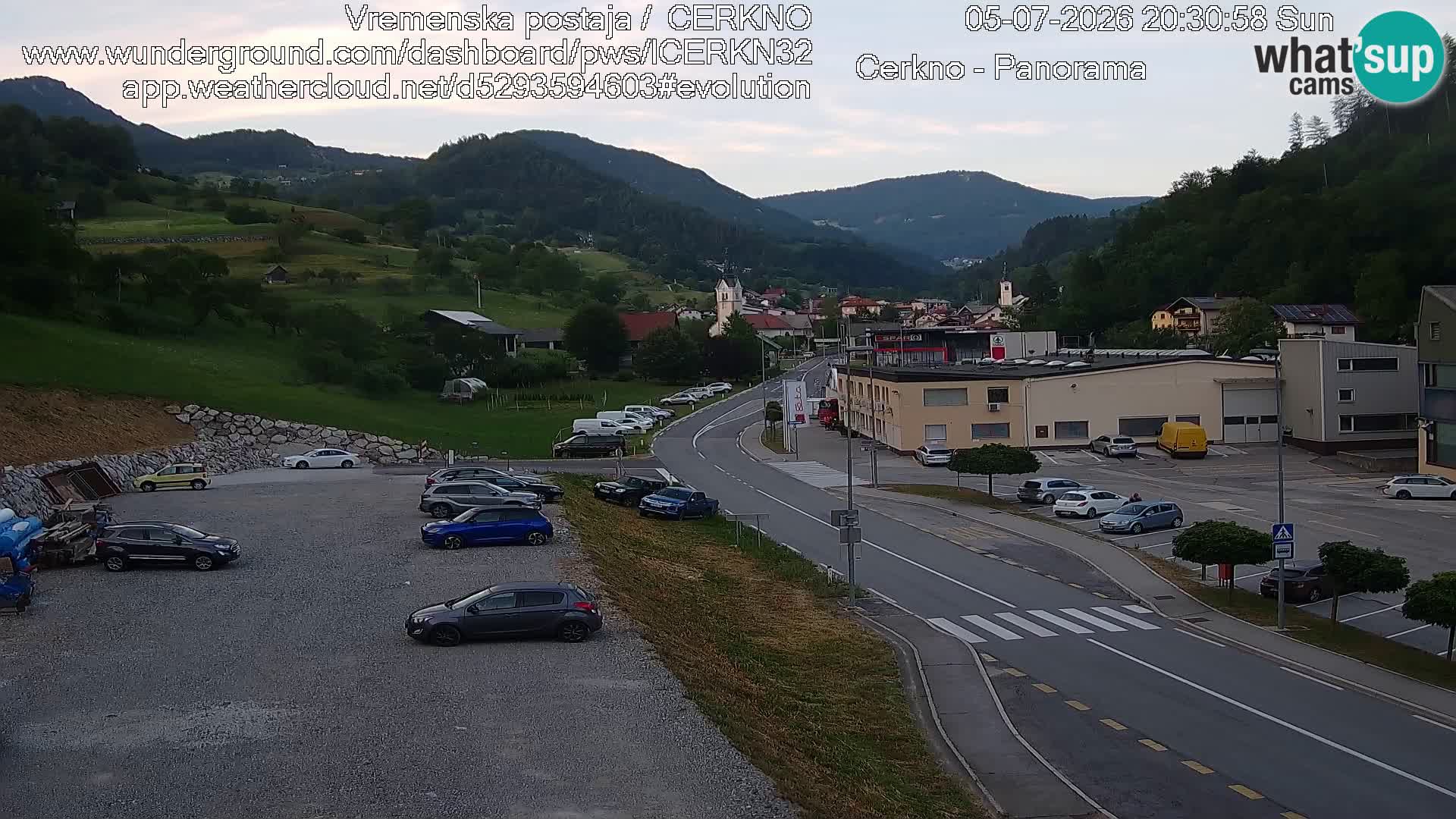 Webcam en direct – Entrée de la ville de Cerkno