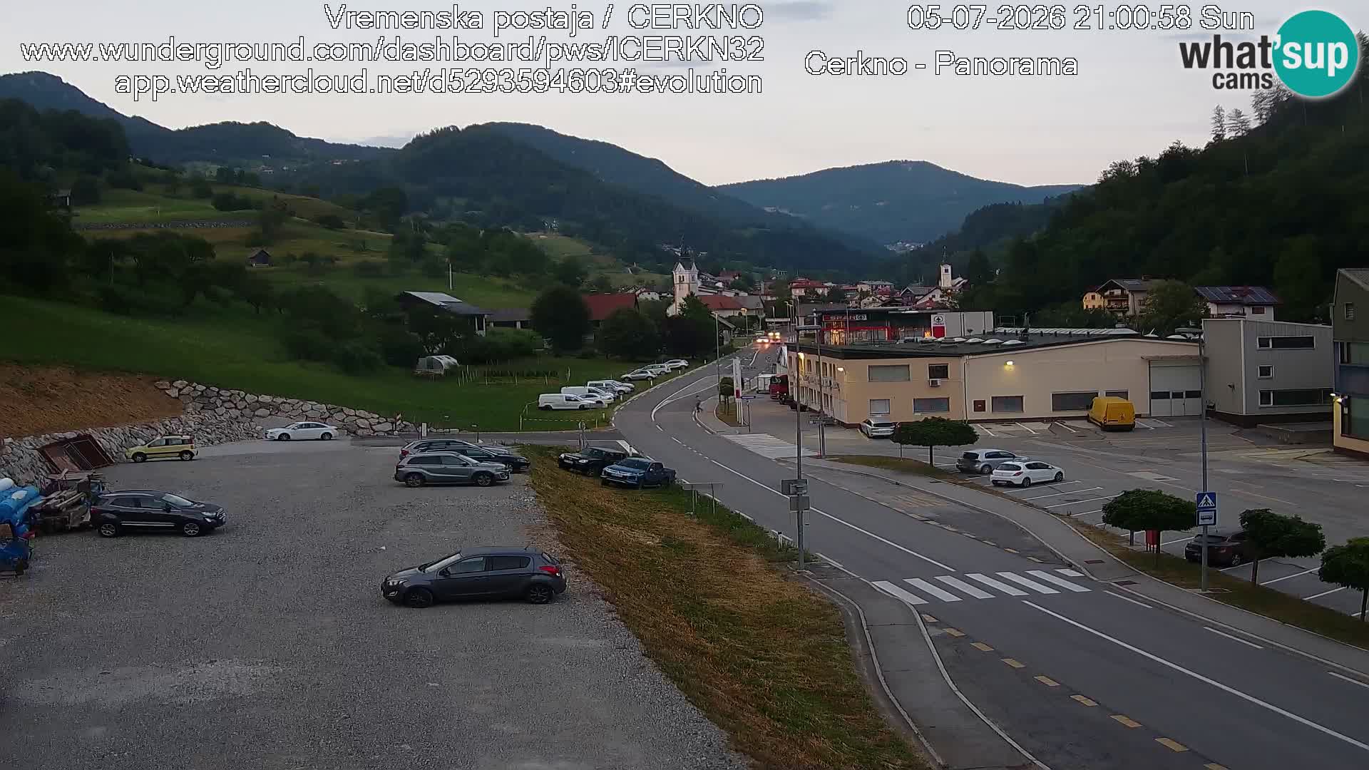 Cerkno city entrance Live Webcam