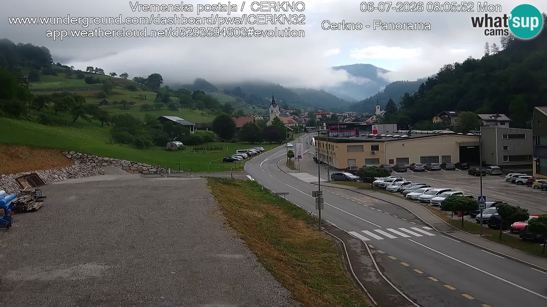 Cerkno city entrance Live Webcam
