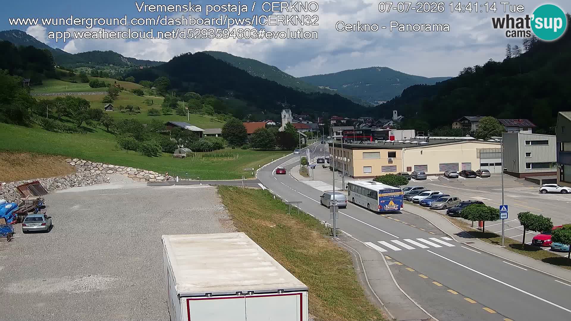 Cerkno city entrance Live Webcam