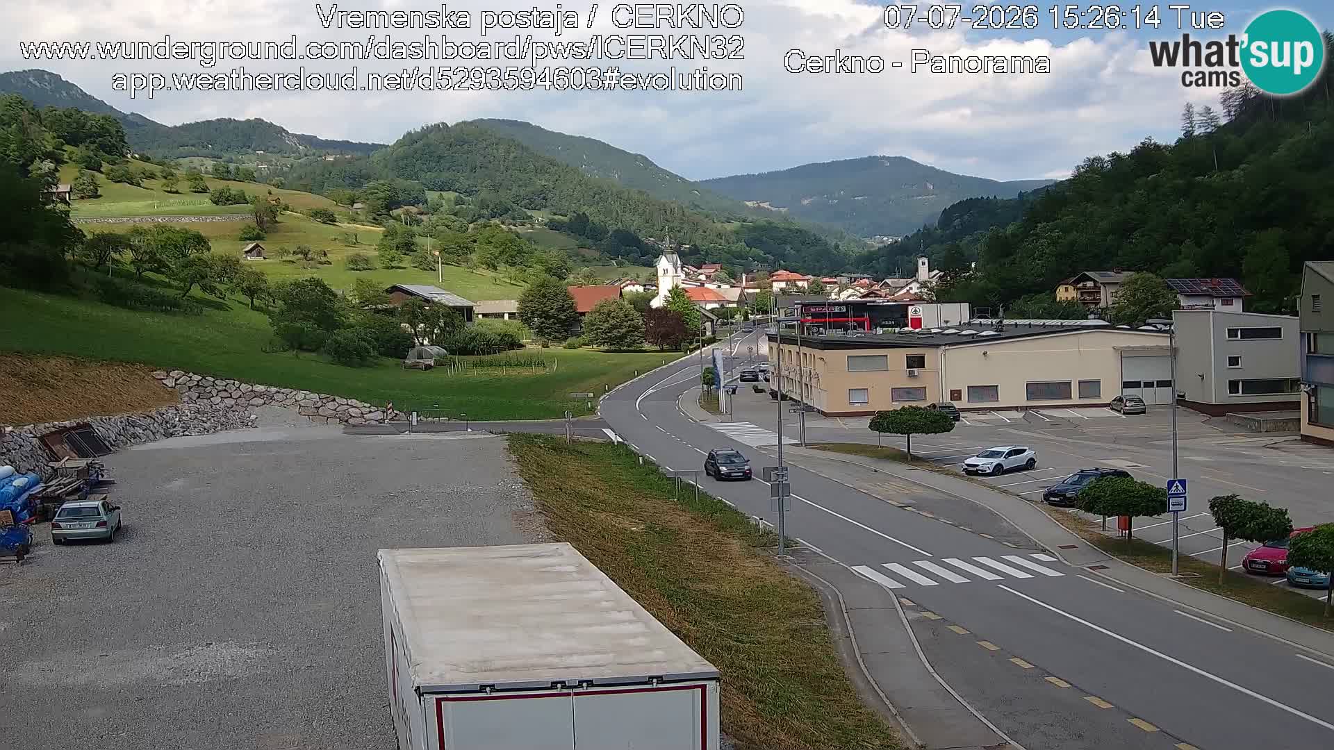 Cerkno city entrance Live Webcam