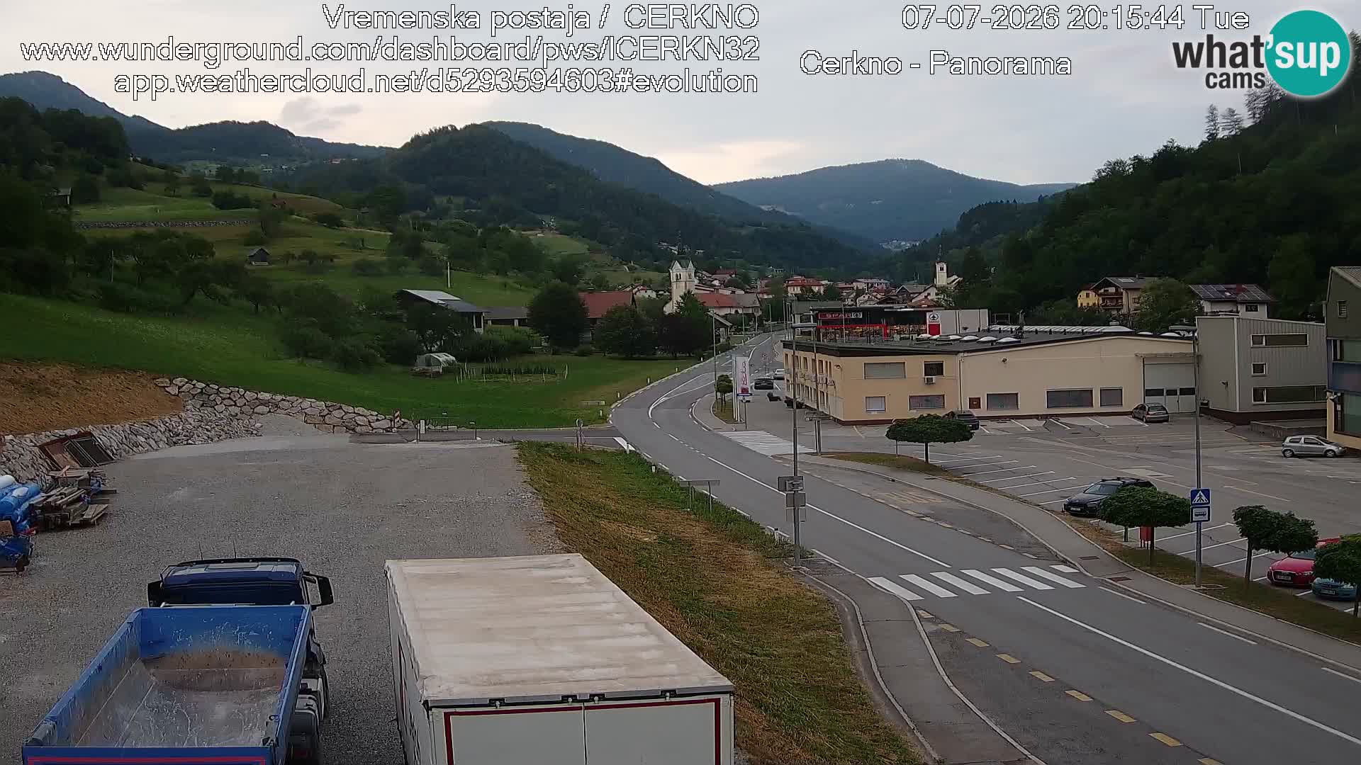 Cerkno city entrance Live Webcam