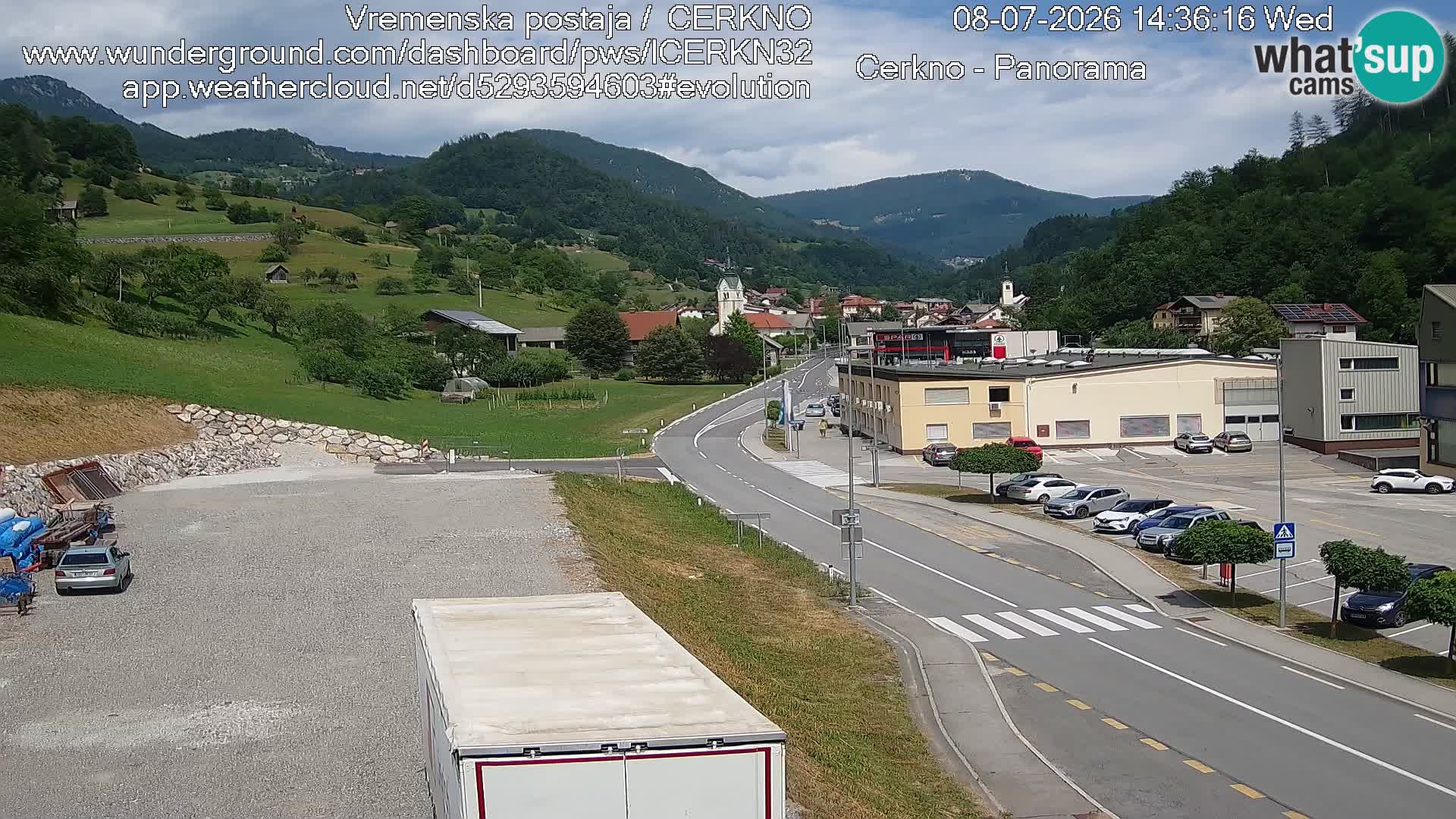 Cerkno city entrance Live Webcam