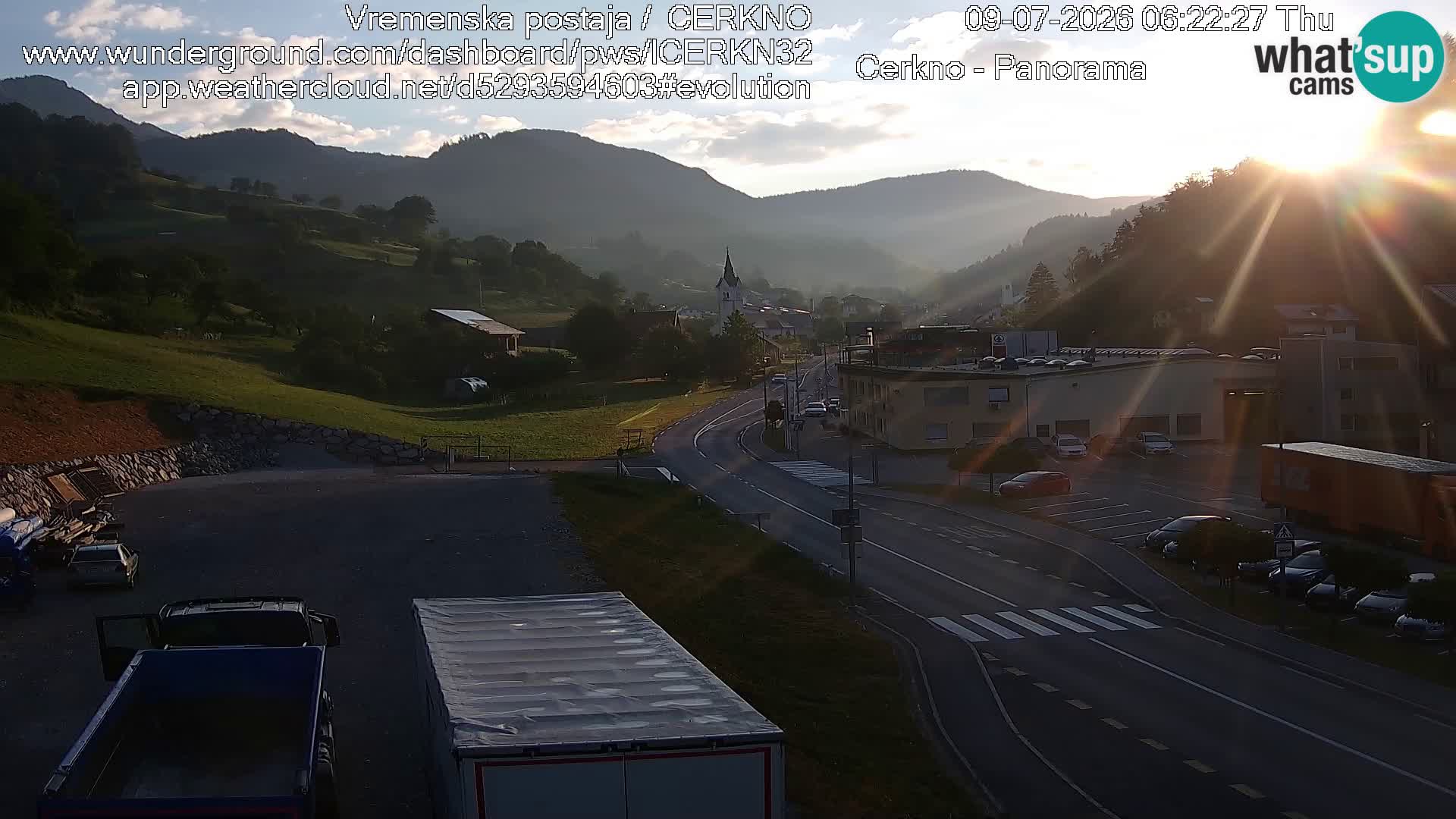 Cerkno entrada a la ciudad Webcam en vivo