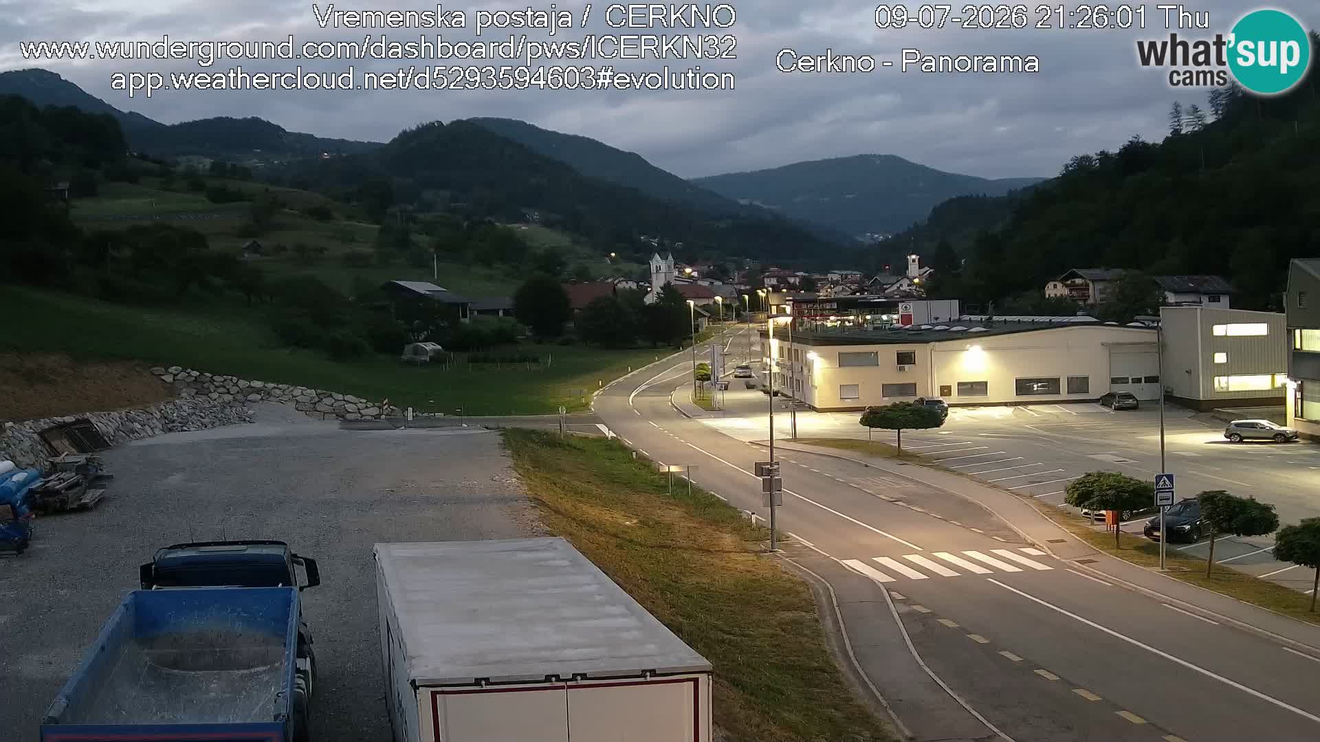 Cerkno city entrance Live Webcam