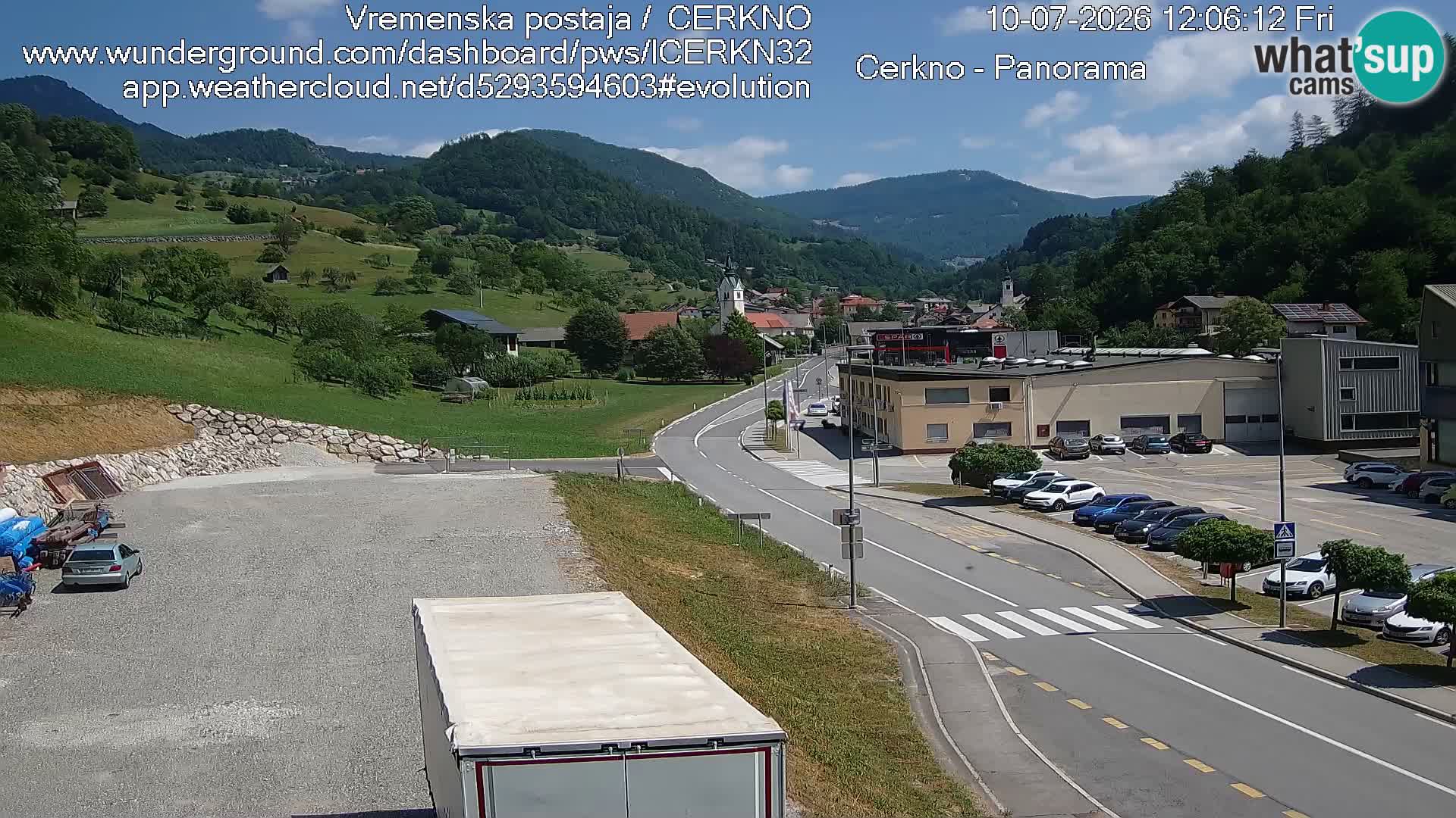 Cerkno entrada a la ciudad Webcam en vivo
