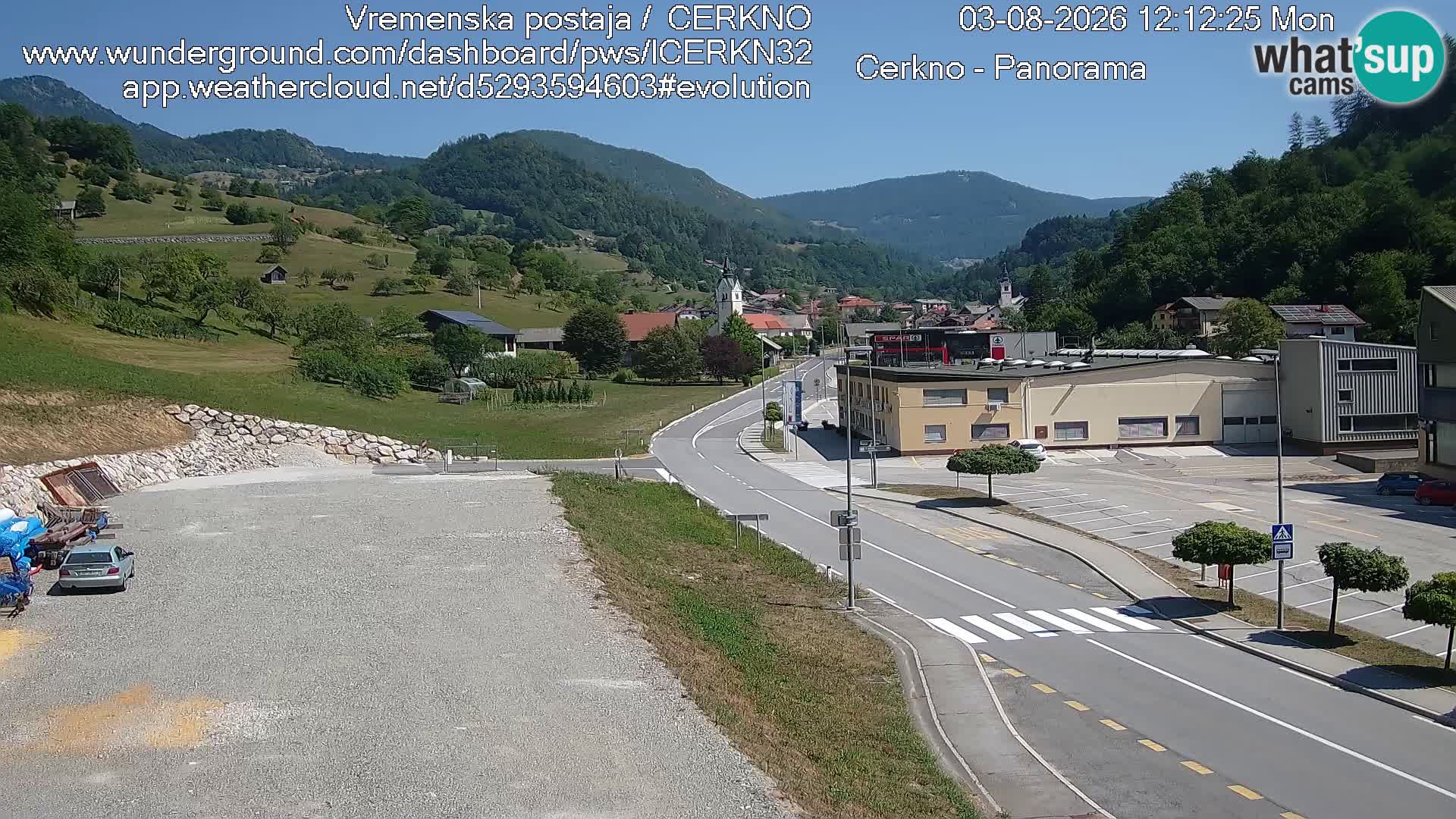 Cerkno entrada a la ciudad Webcam en vivo