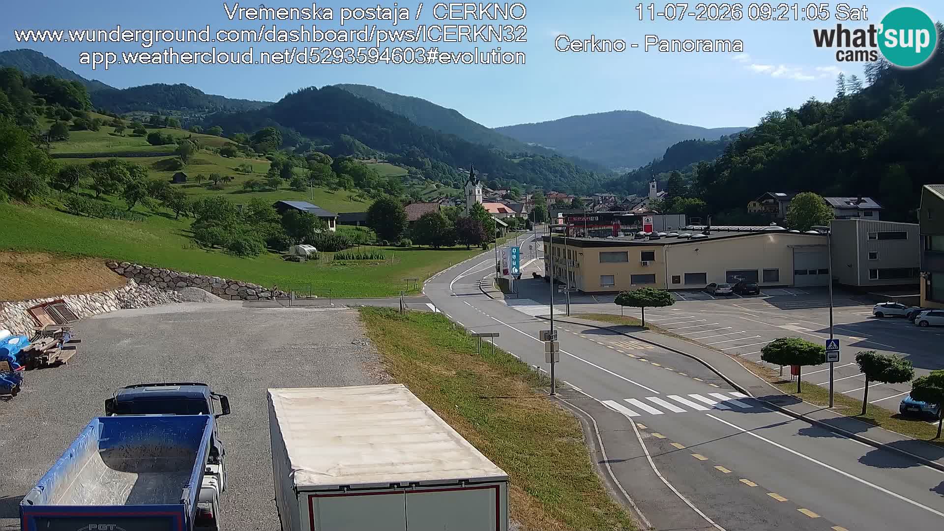 Cerkno city entrance Live Webcam