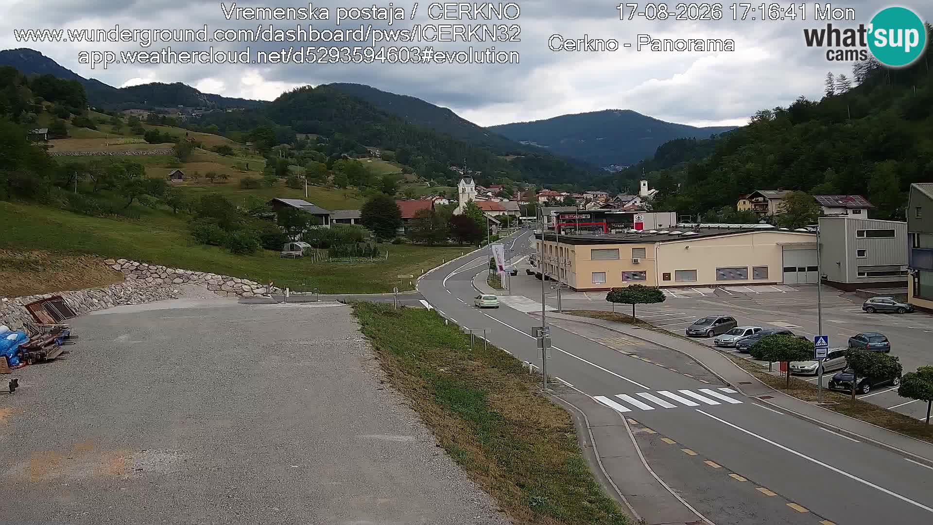 Cerkno city entrance Live Webcam