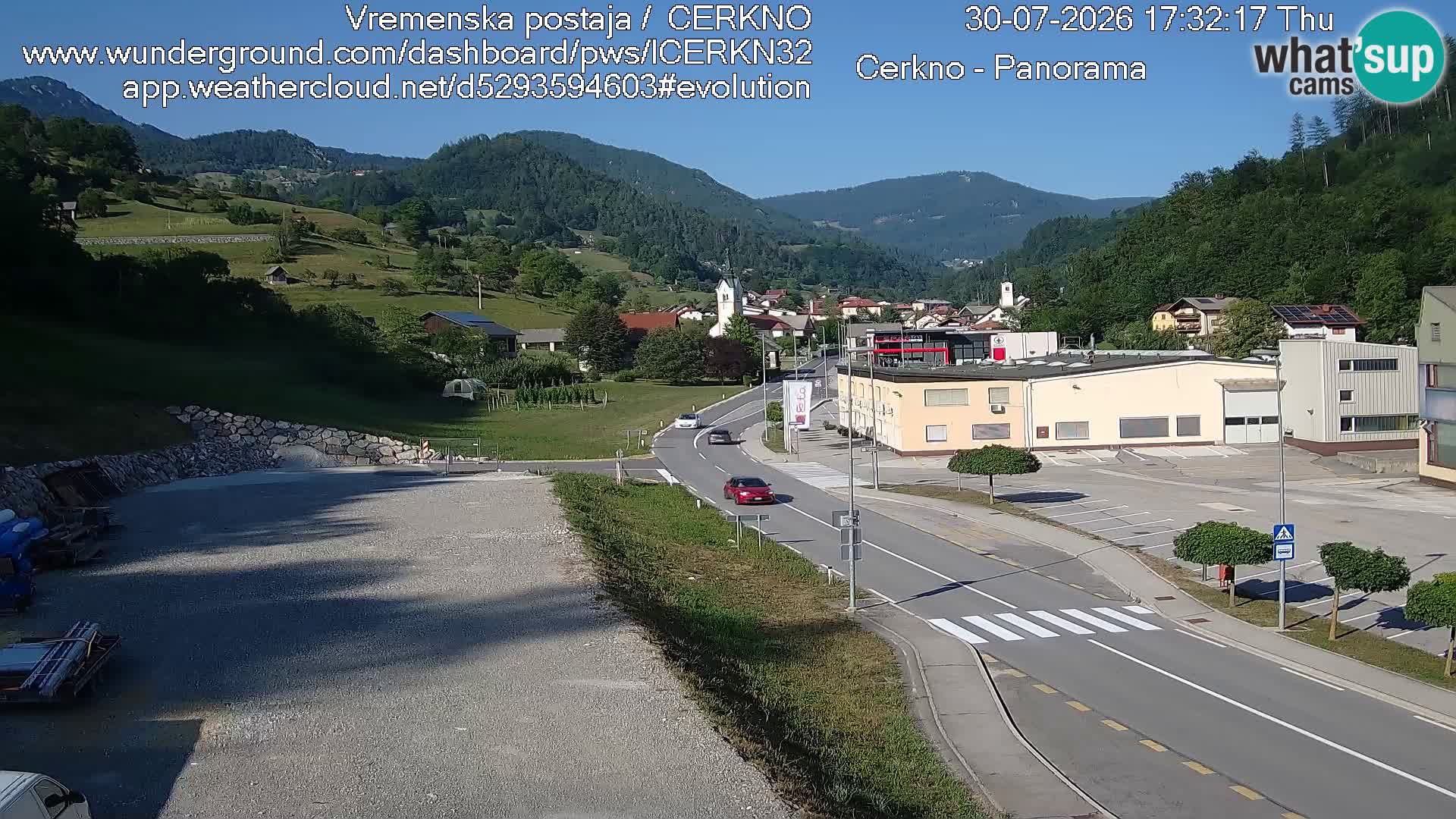 Cerkno entrada a la ciudad Webcam en vivo