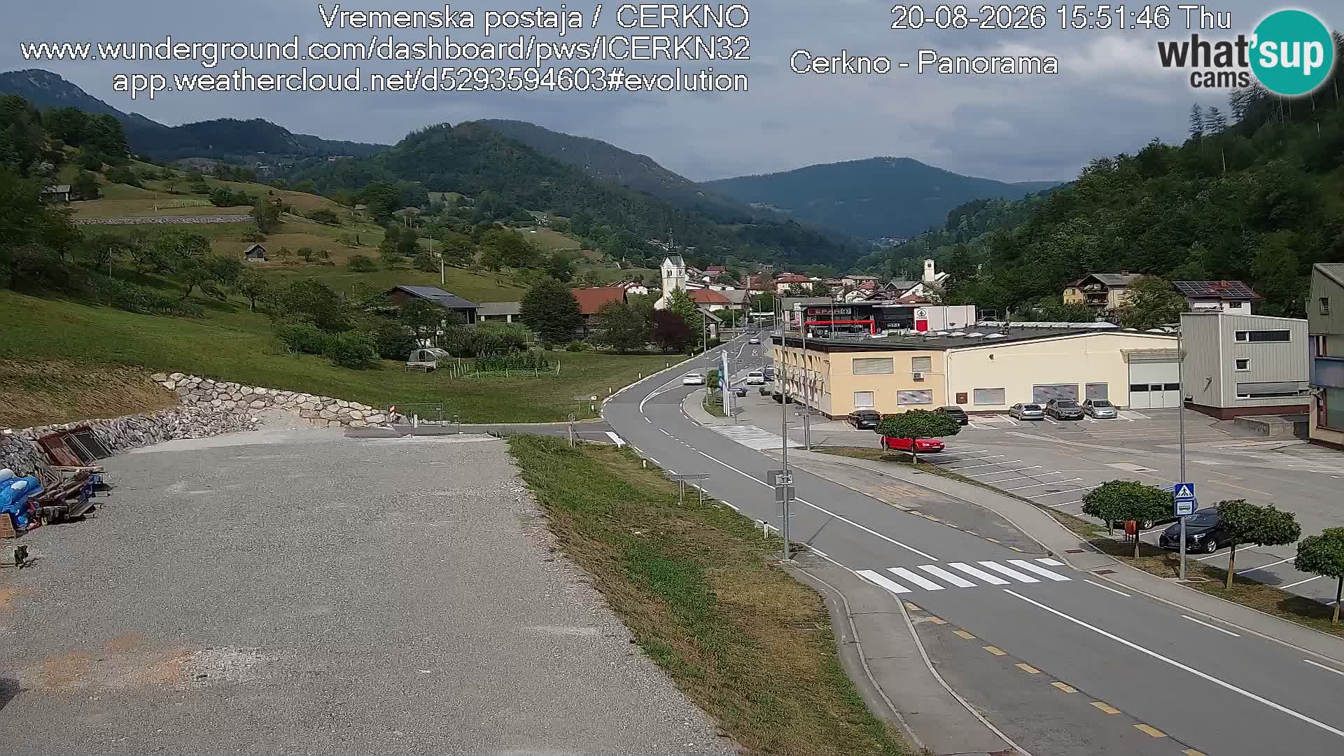 Webcam en direct – Entrée de la ville de Cerkno