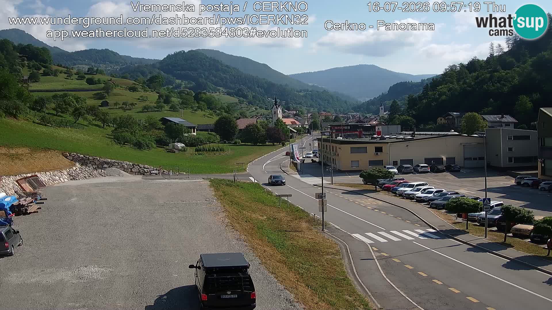 Cerkno city entrance Live Webcam