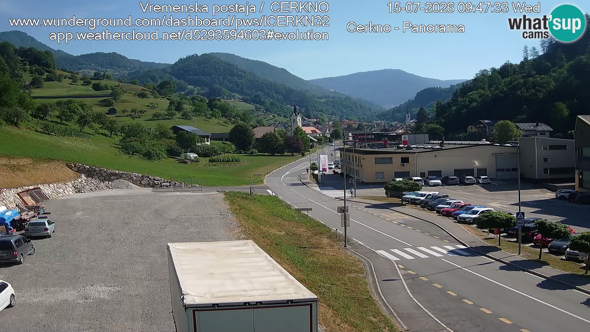 Webcam en direct – Entrée de la ville de Cerkno