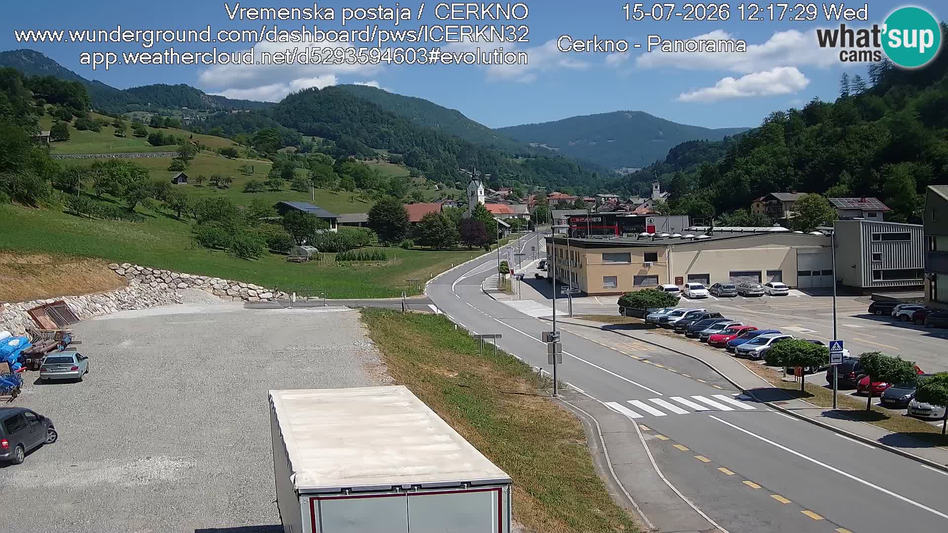 Cerkno city entrance Live Webcam