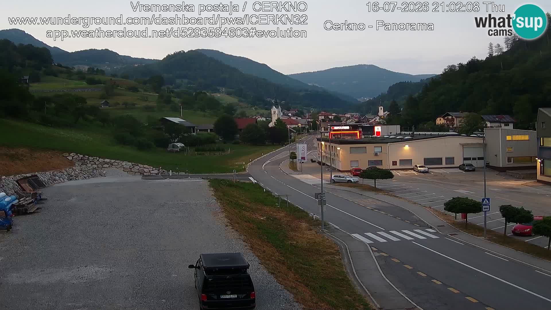 Cerkno city entrance Live Webcam