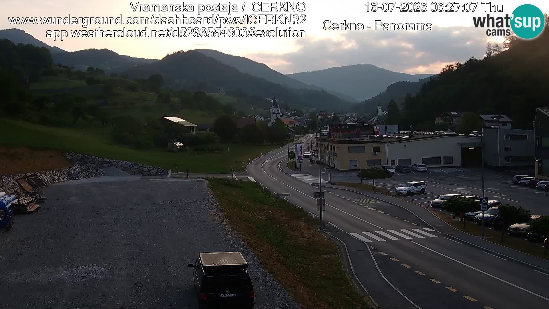 Cerkno city entrance Live Webcam