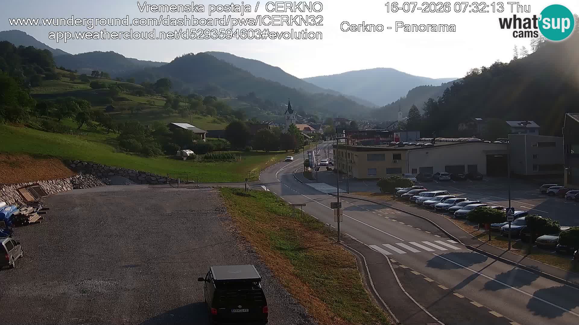 Cerkno city entrance Live Webcam