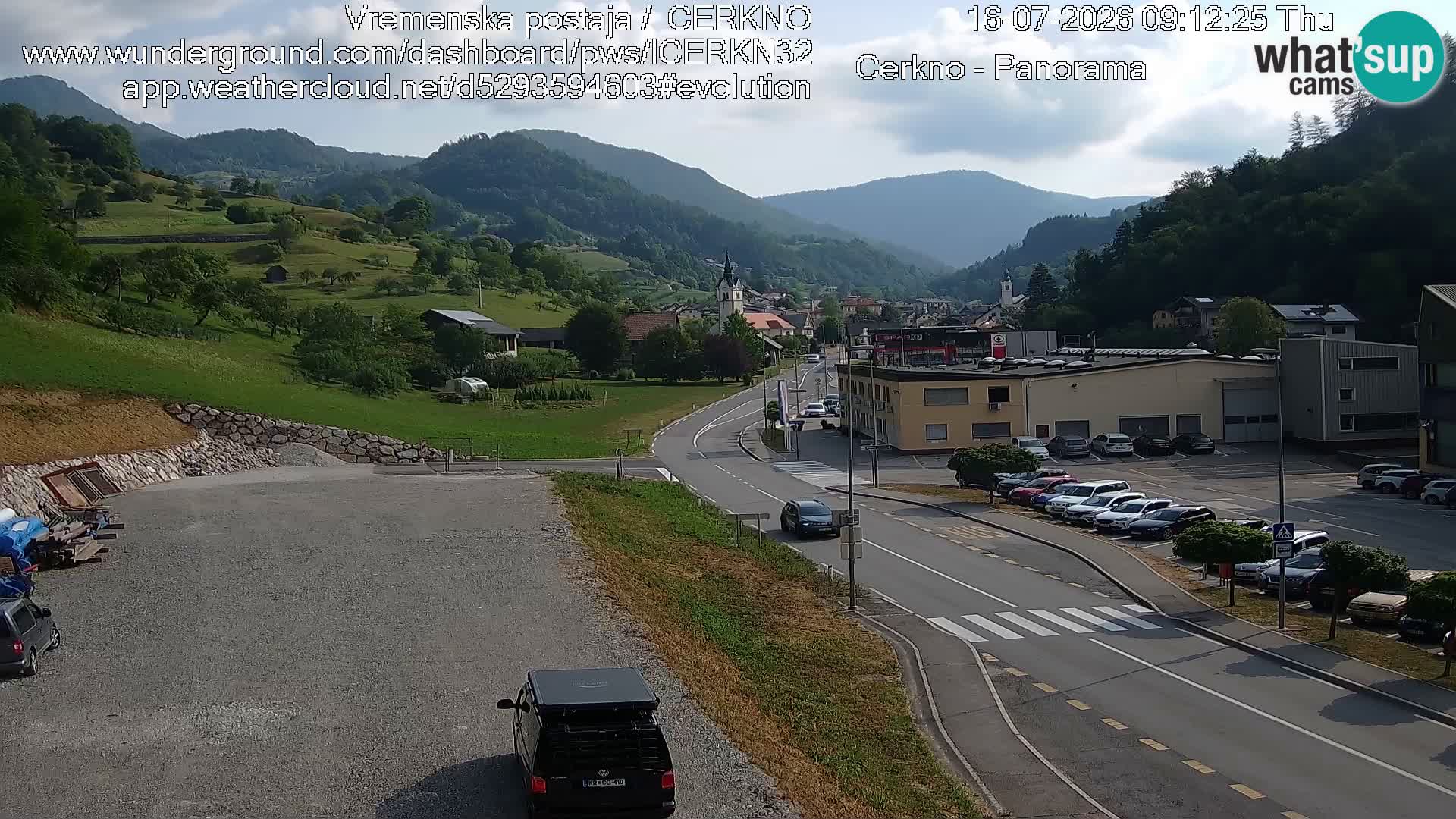 Cerkno entrada a la ciudad Webcam en vivo