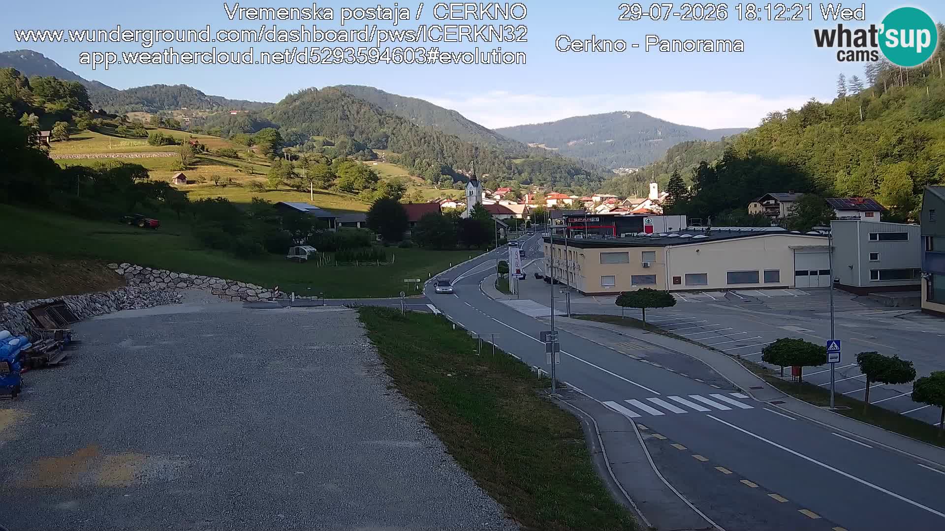 Cerkno city entrance Live Webcam