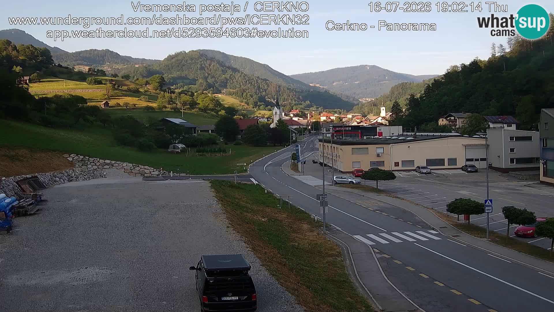 Cerkno city entrance Live Webcam