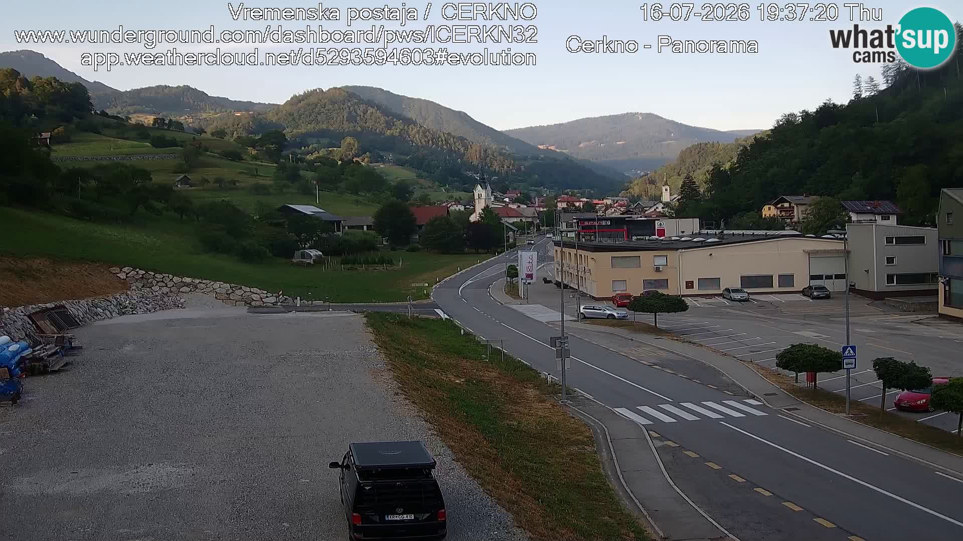 Cerkno city entrance Live Webcam