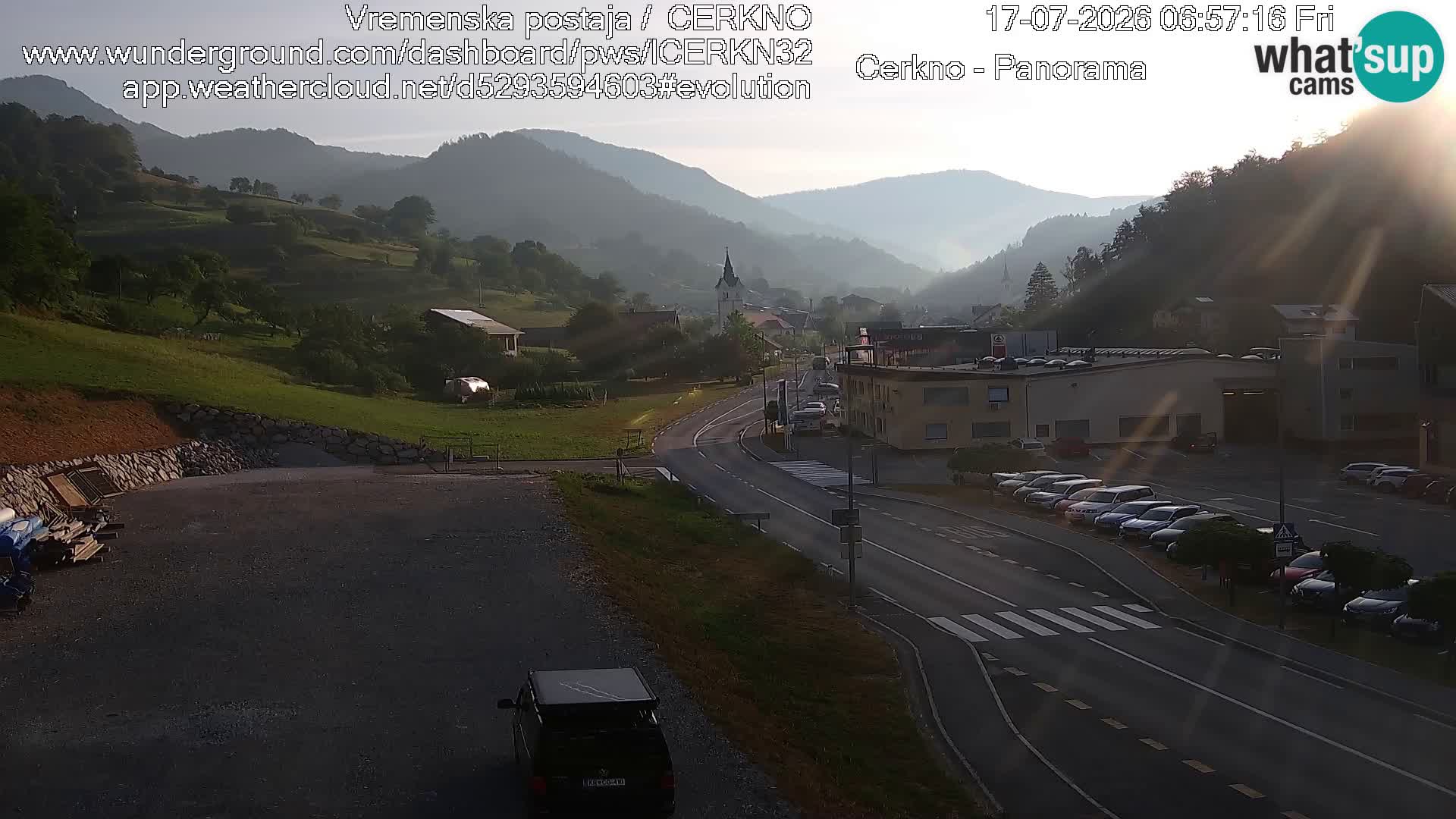Cerkno city entrance Live Webcam