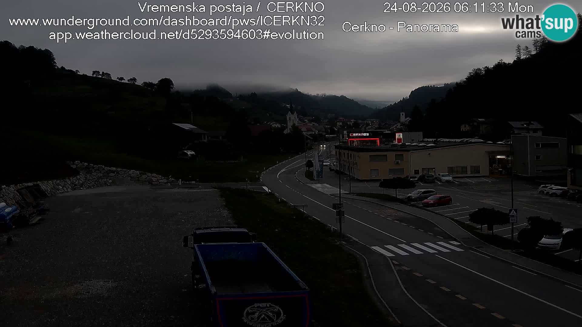 Cerkno city entrance Live Webcam