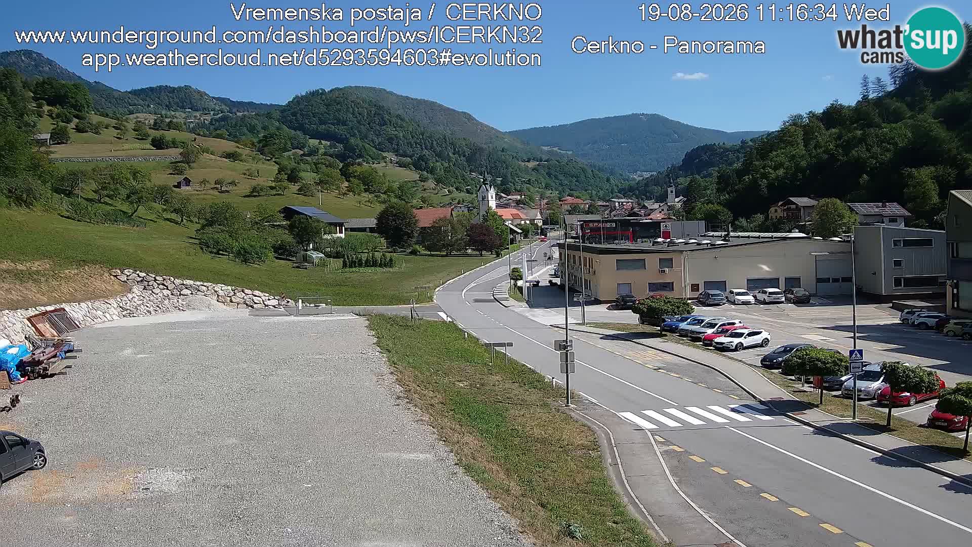 Cerkno city entrance Live Webcam
