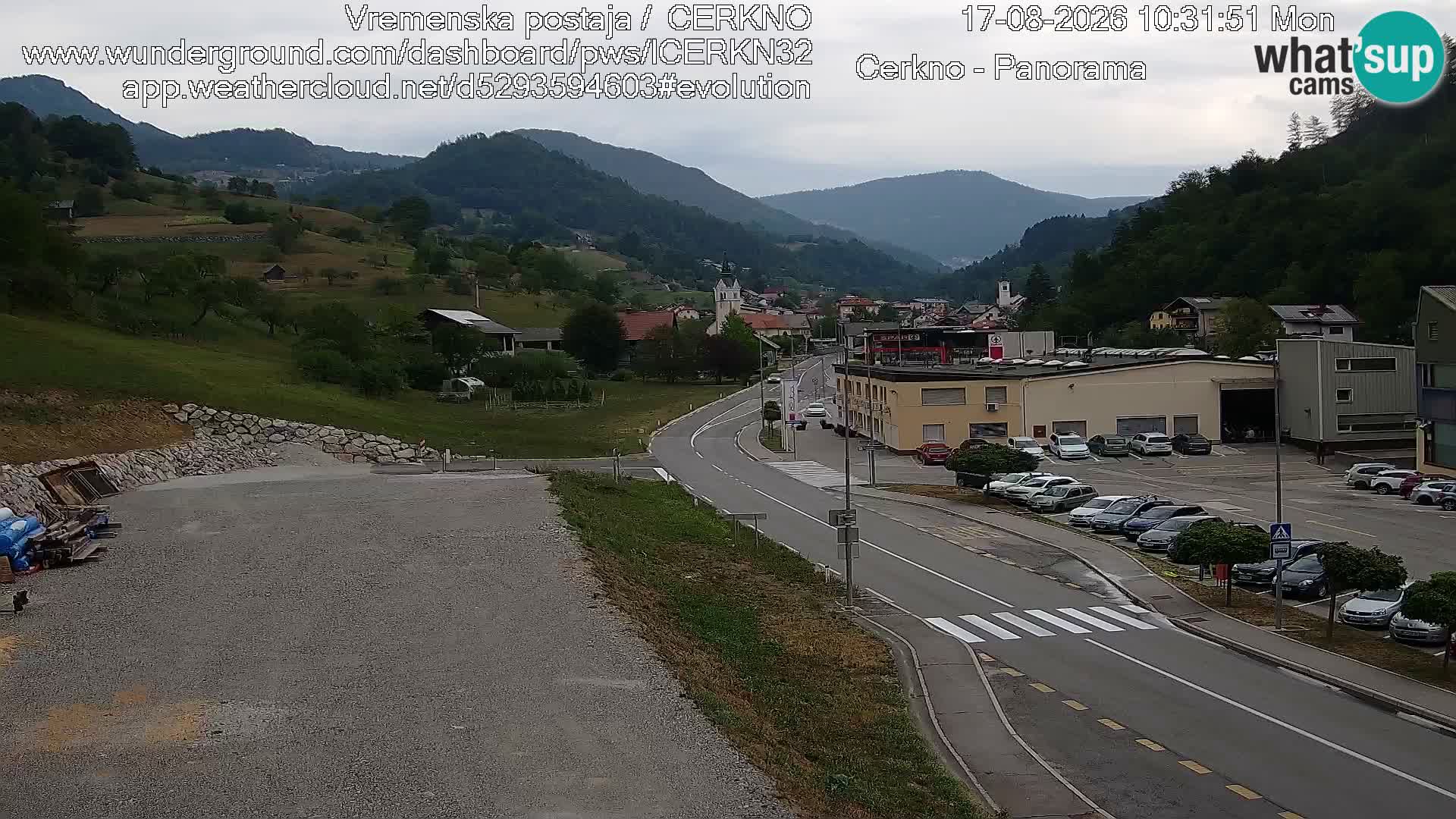Cerkno city entrance Live Webcam