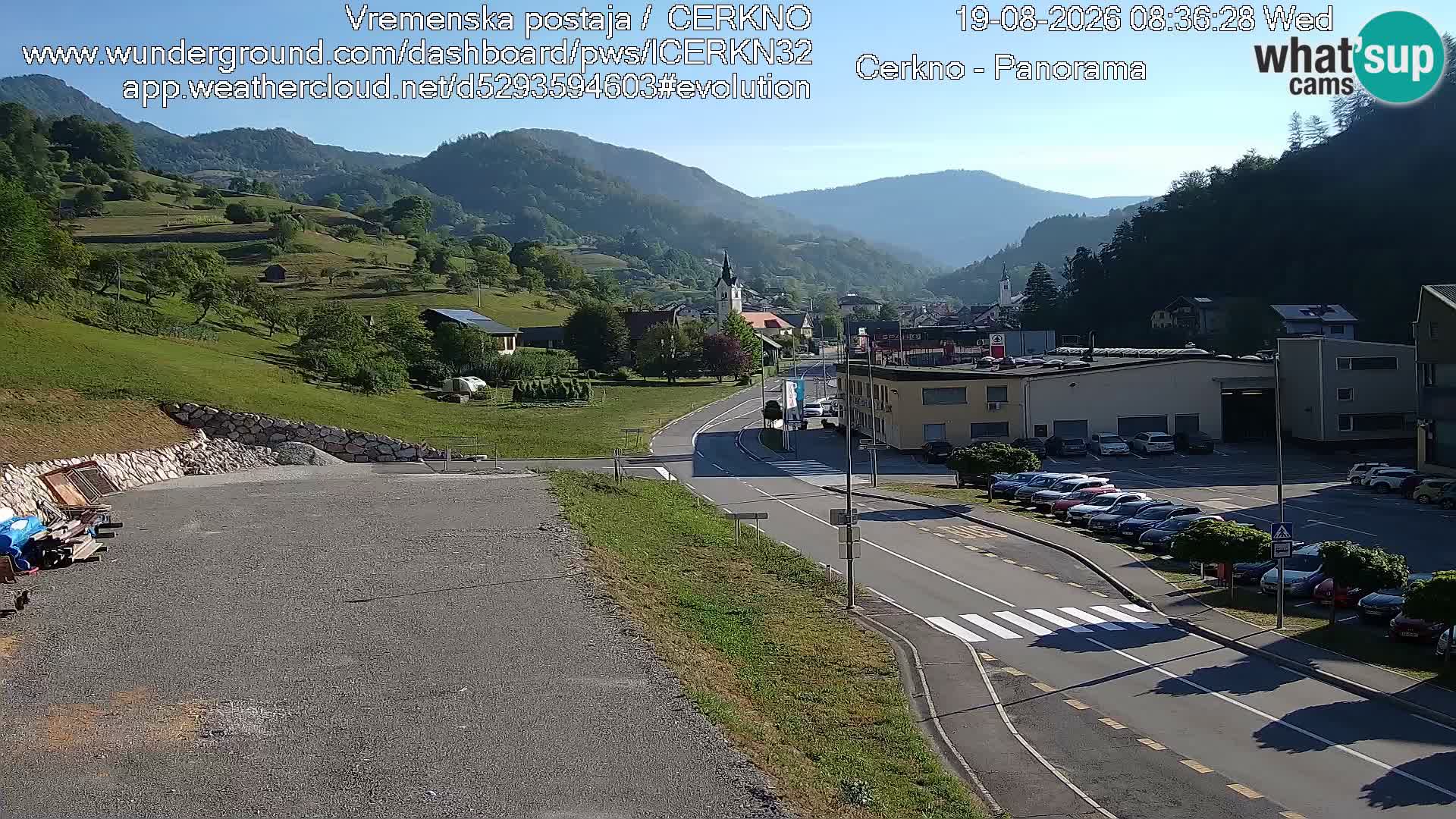 Webcam en direct – Entrée de la ville de Cerkno