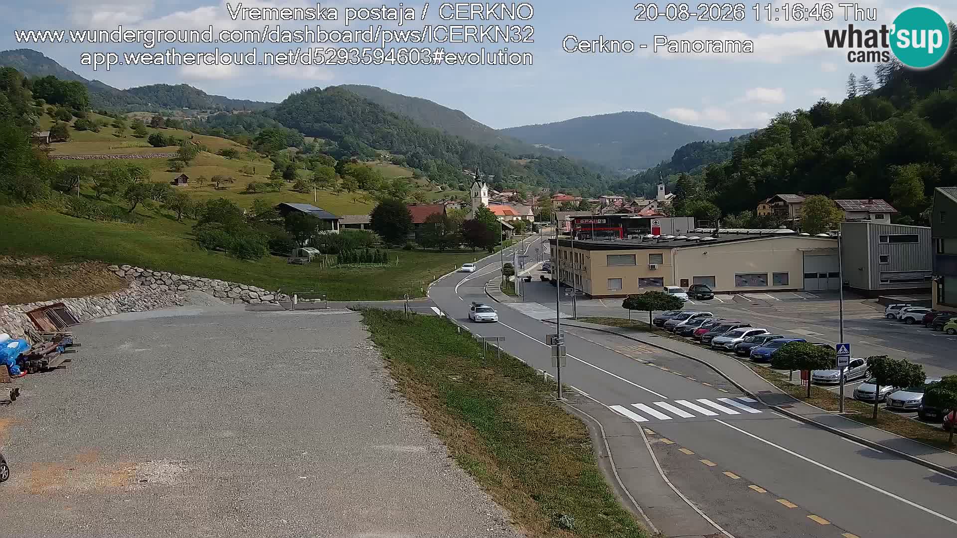 Webcam en direct – Entrée de la ville de Cerkno