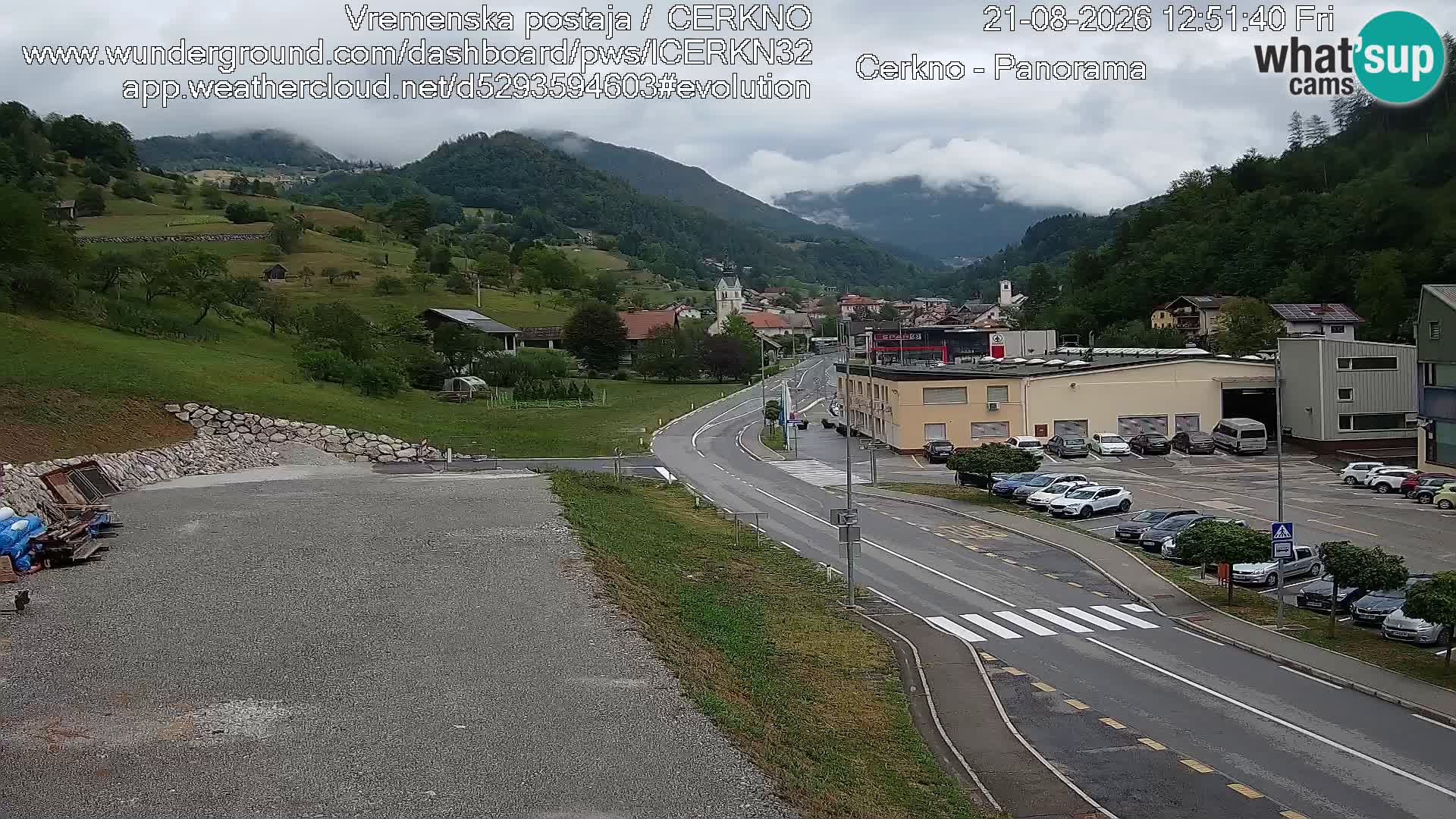 Cerkno city entrance Live Webcam