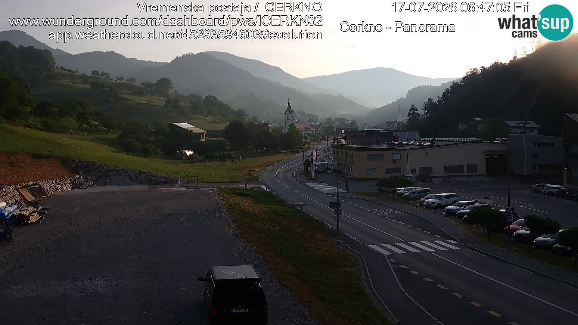 Cerkno city entrance Live Webcam
