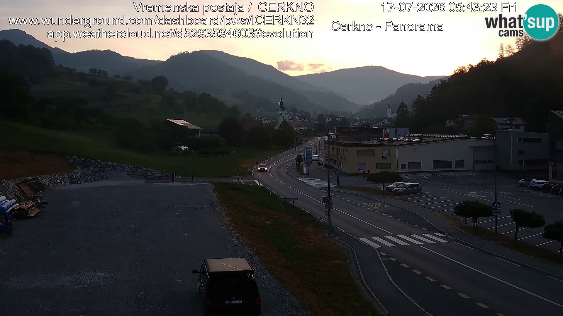 Cerkno entrada a la ciudad Webcam en vivo