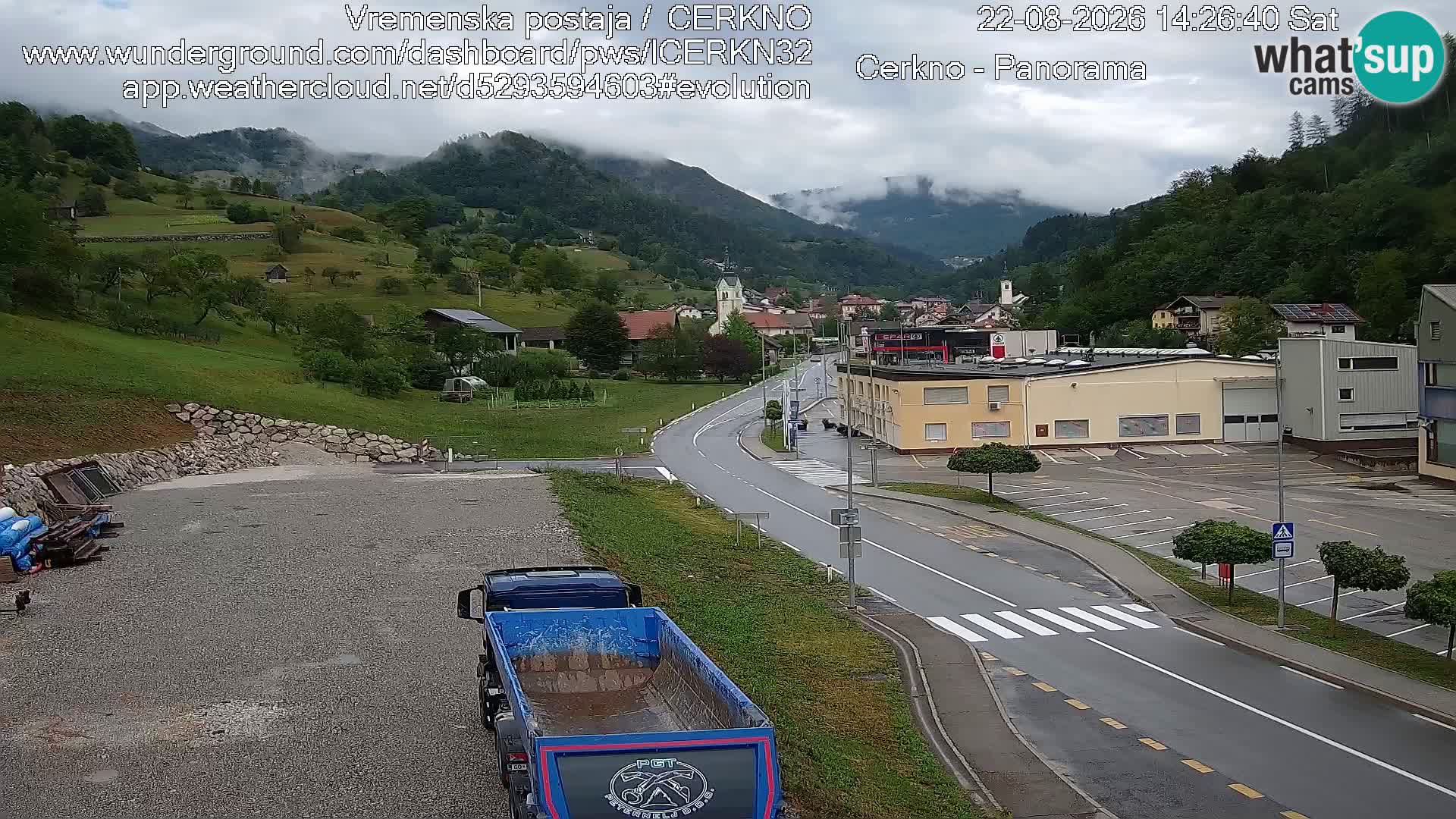 Cerkno entrada a la ciudad Webcam en vivo