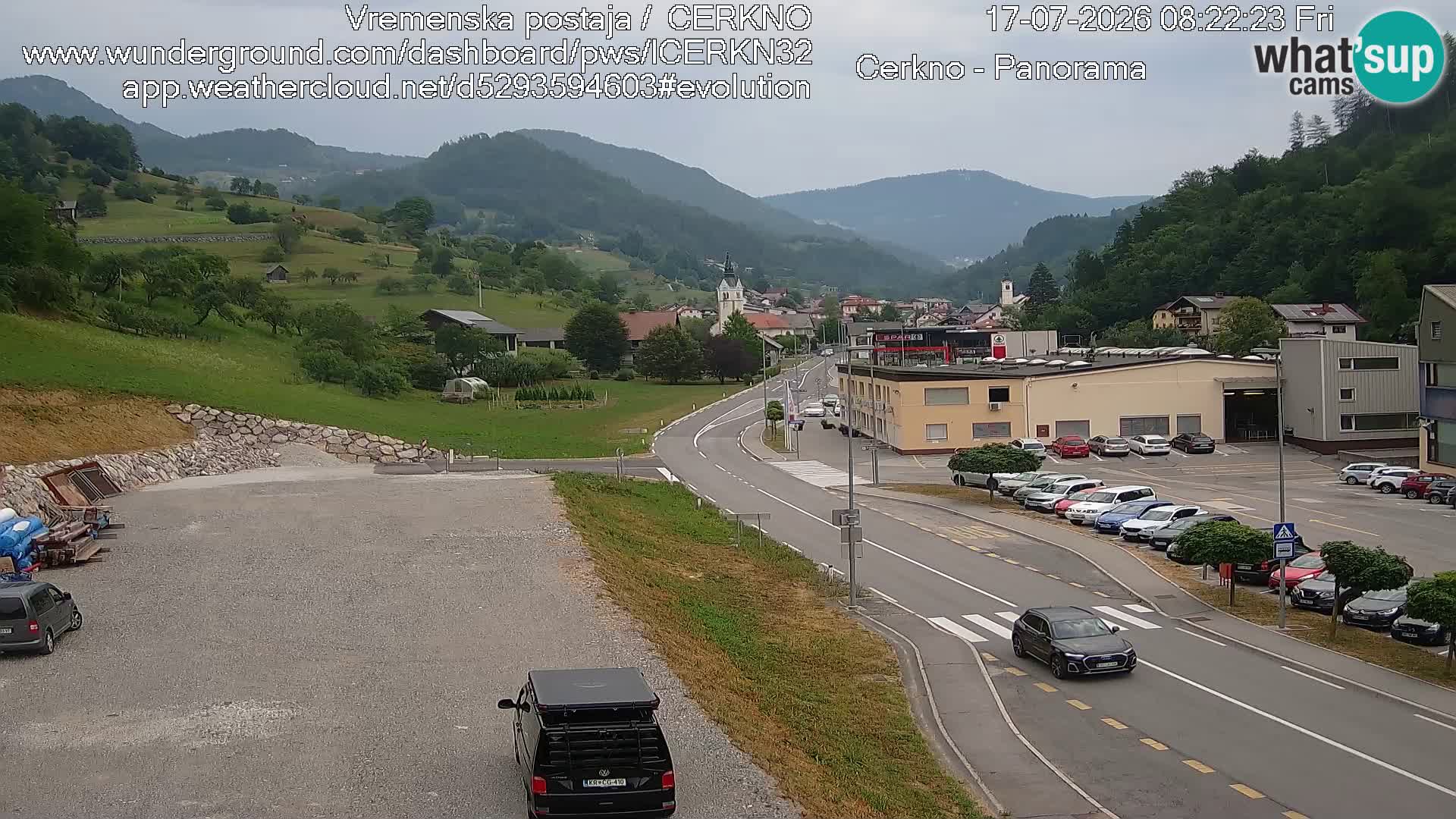 Cerkno entrada a la ciudad Webcam en vivo