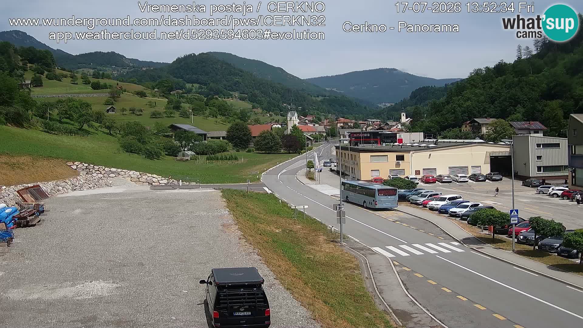 Cerkno entrada a la ciudad Webcam en vivo