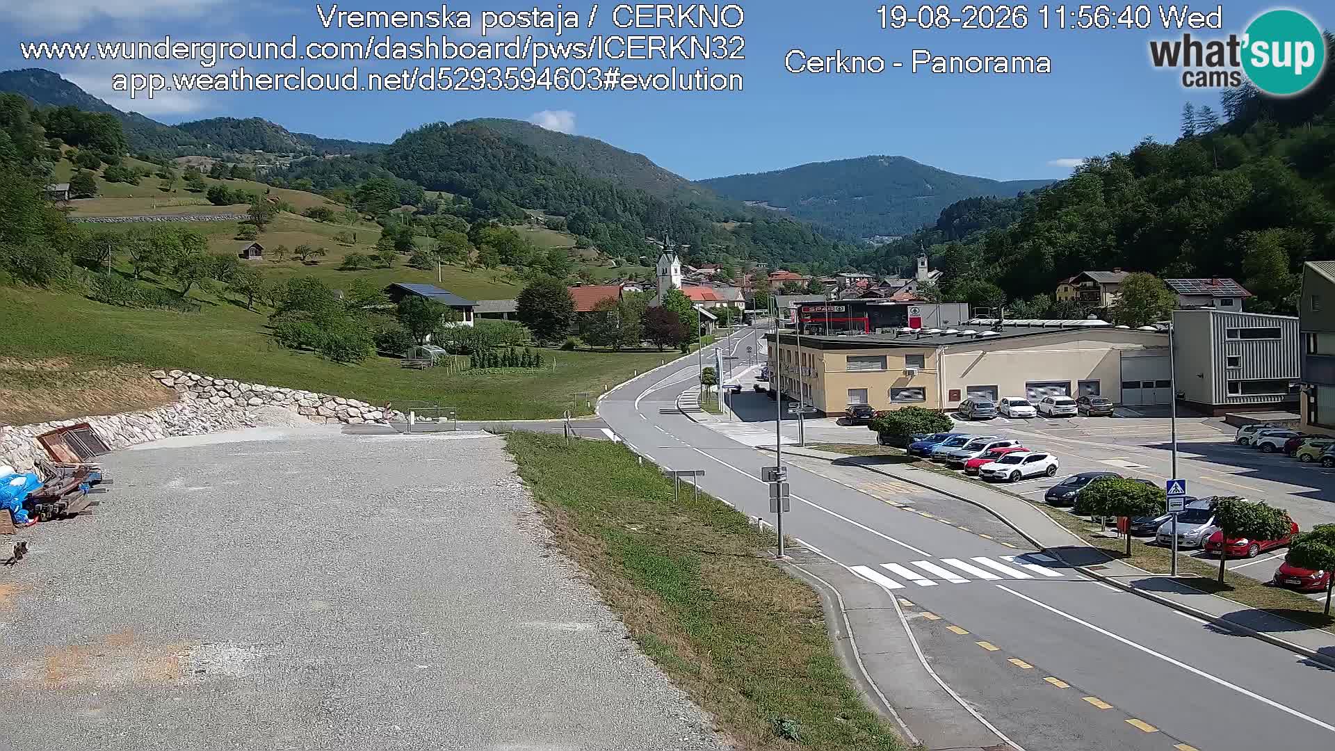 Cerkno city entrance Live Webcam