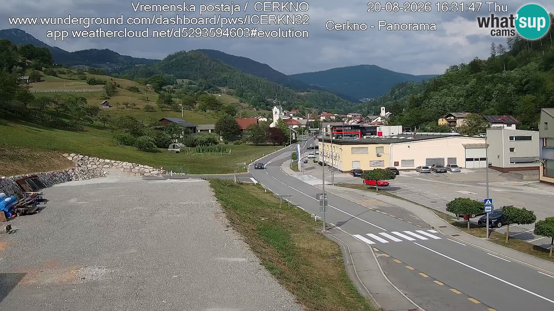 Cerkno city entrance Live Webcam