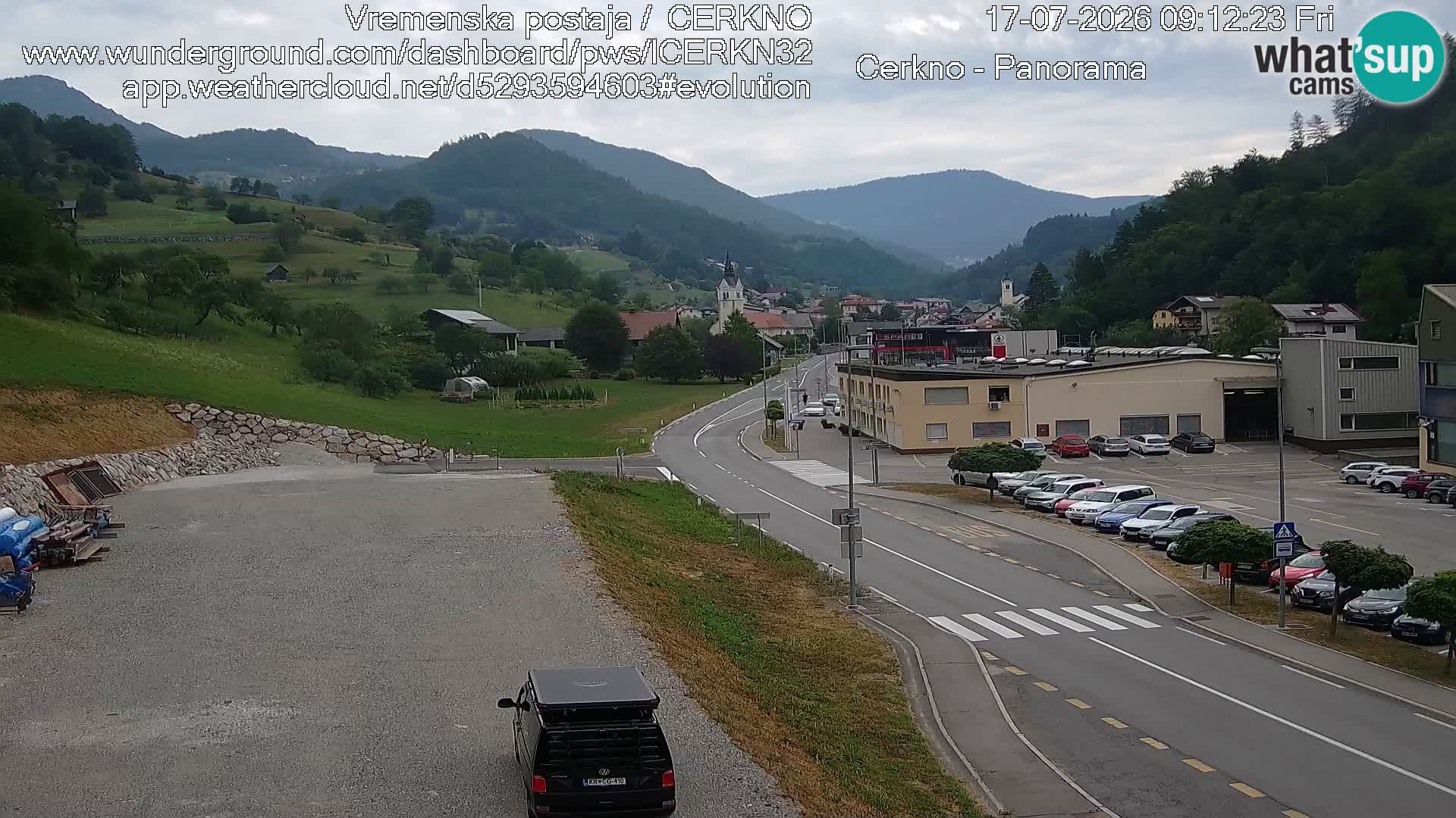 Cerkno entrada a la ciudad Webcam en vivo