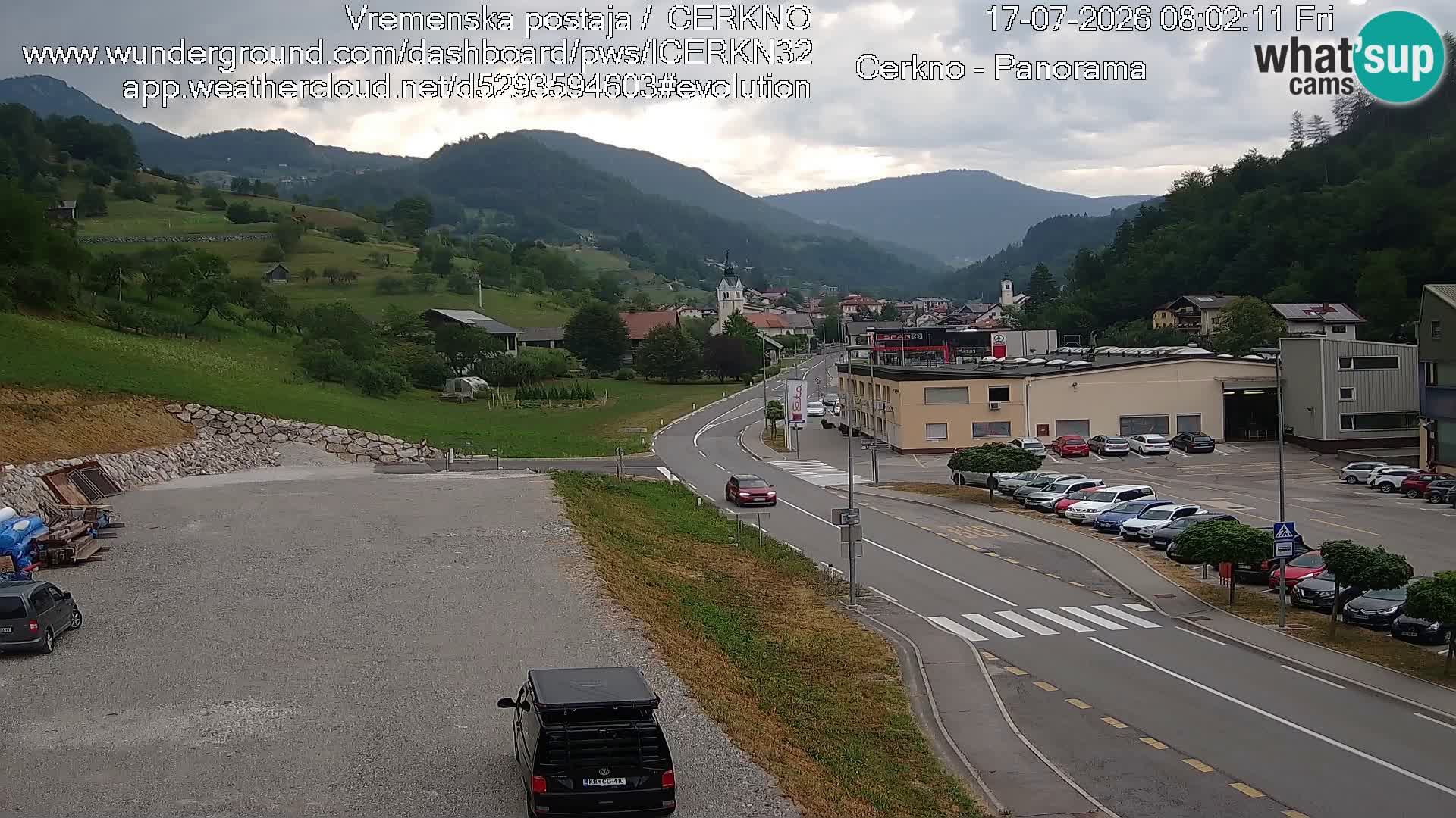 Webcam en direct – Entrée de la ville de Cerkno