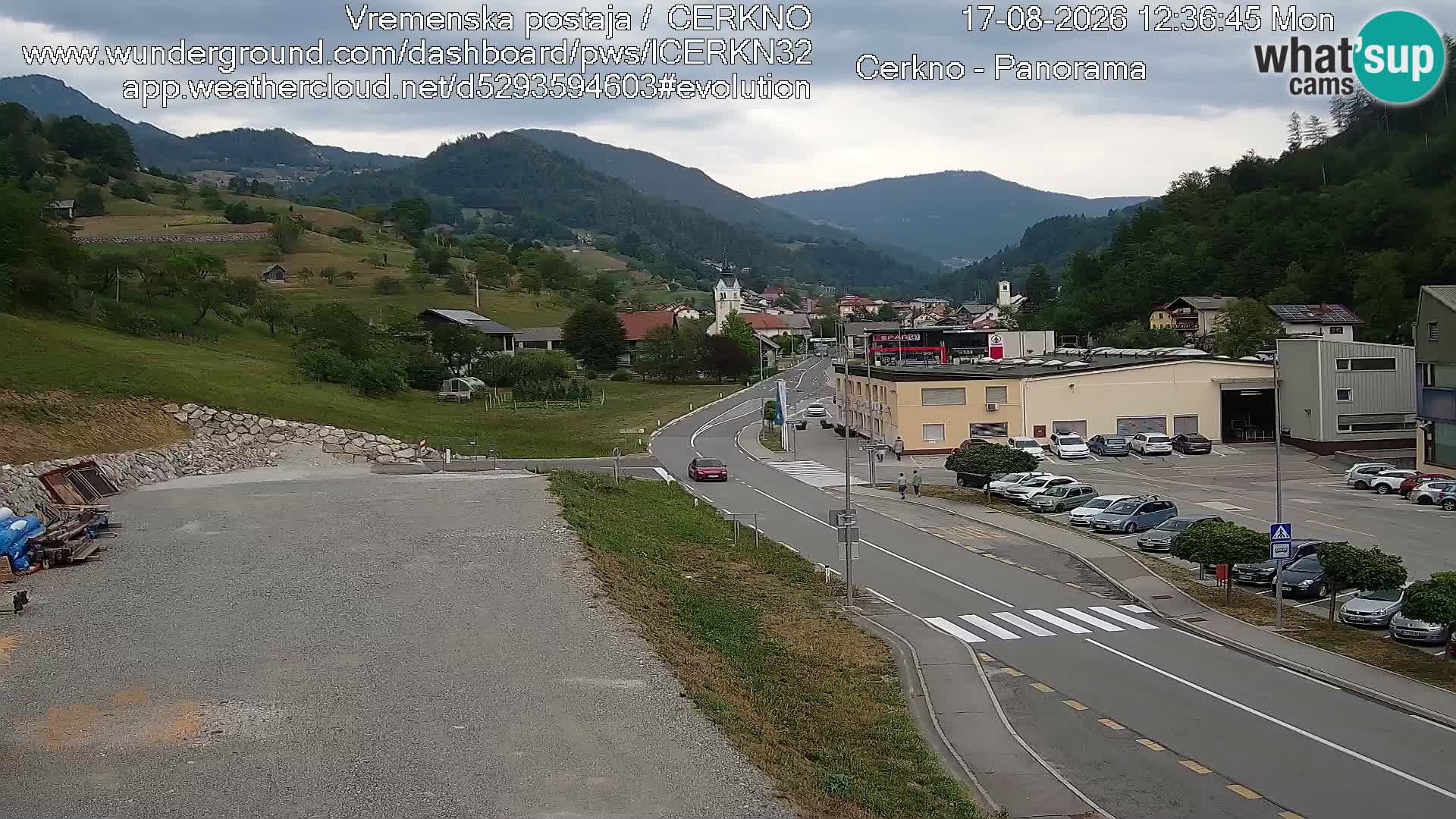 Cerkno city entrance Live Webcam