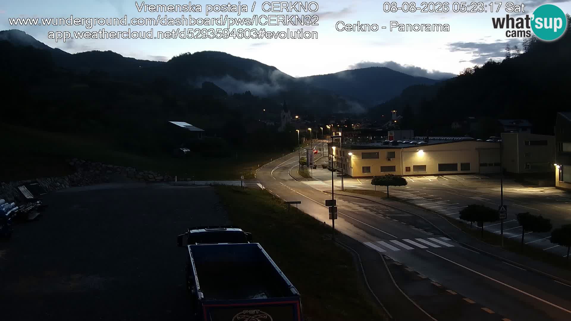 Cerkno entrada a la ciudad Webcam en vivo