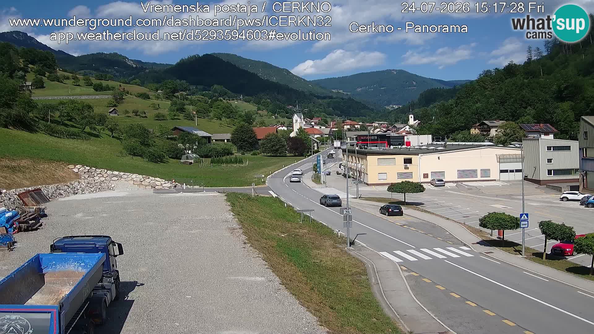 Cerkno city entrance Live Webcam